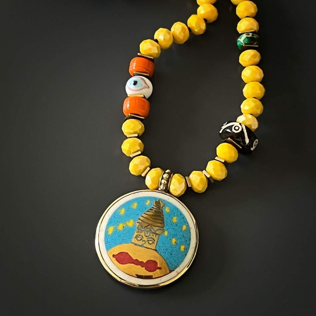 Experience the uplifting energy of the Yoga Serenity Necklace, a perfect companion for your spiritual journey.