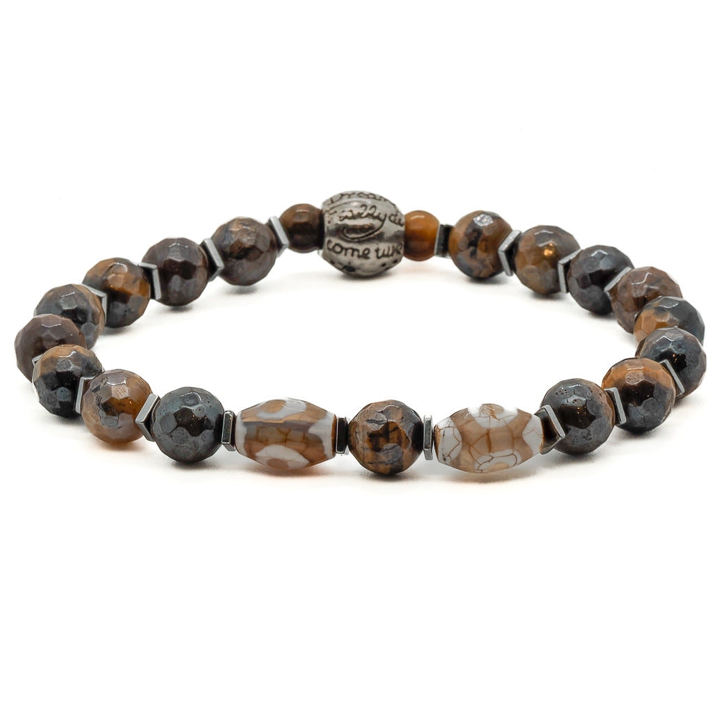 Get grounded with the Amor Men Bracelet - featuring sleek hematite stone beads and a powerful resonance with the root chakra.