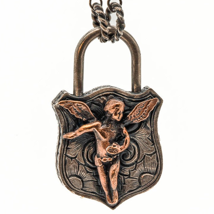 Crafted with Attention to Detail: The intricate design of the Angel Lock Necklace