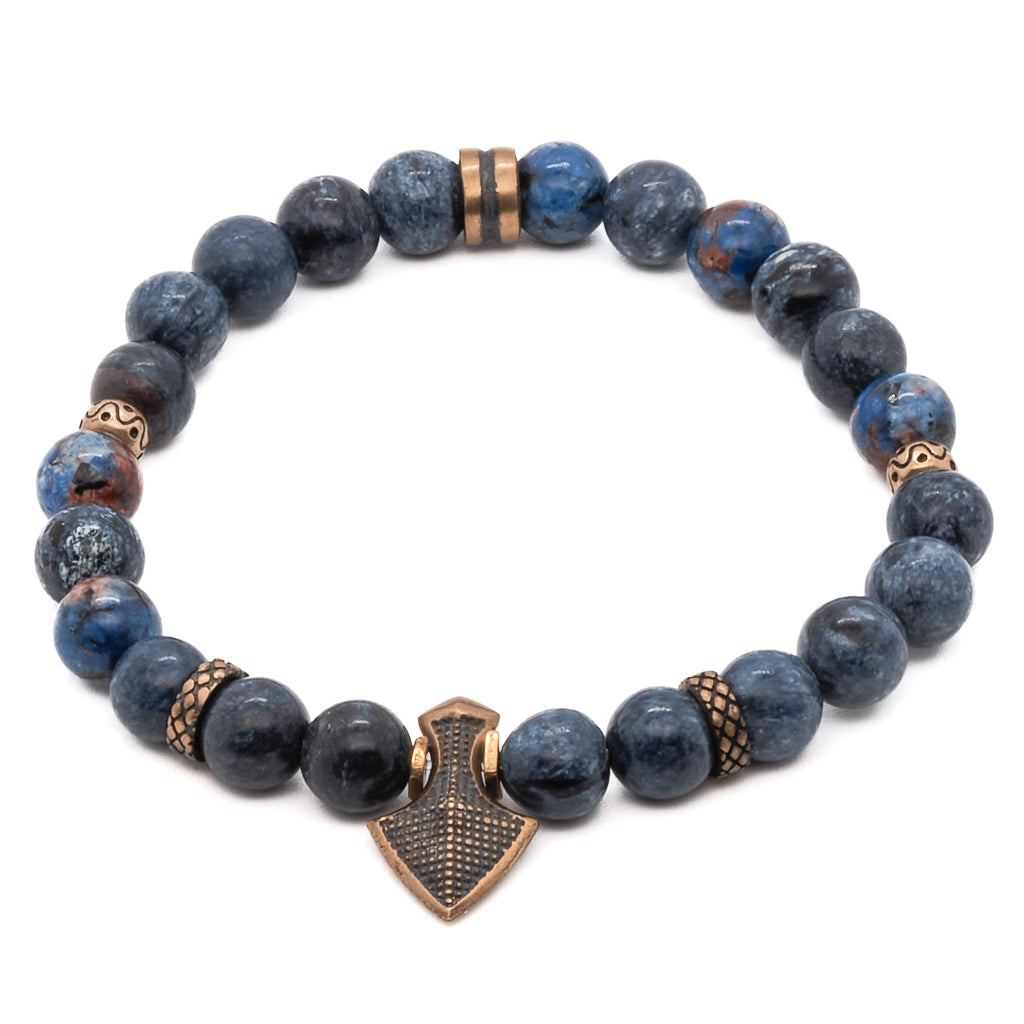 Bronze Accented Sodalite Stone Bracelet for Good Energy