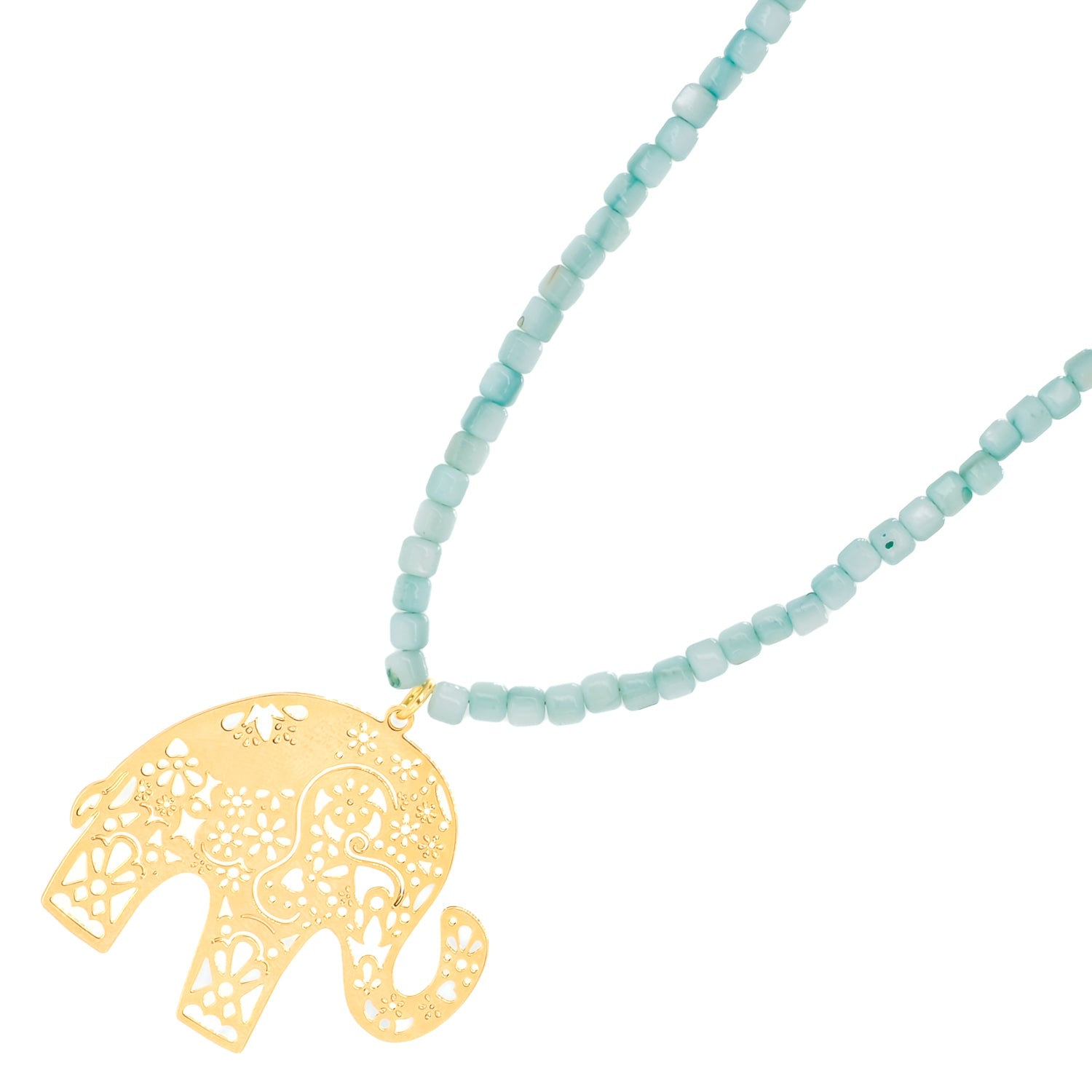 Elephant Pendant Necklace with Good Energy and Positive Vibes