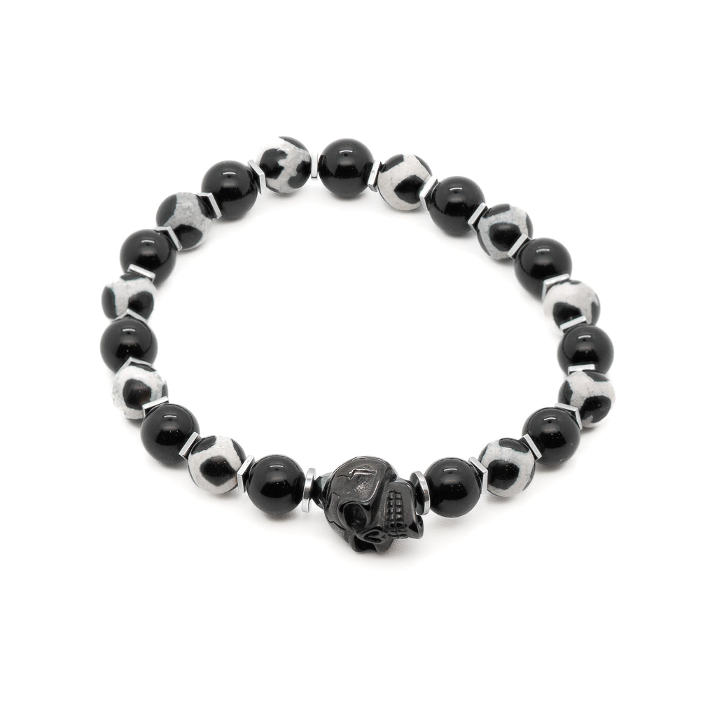 Gambler's Lucky Dice Skull Beaded Bracelet