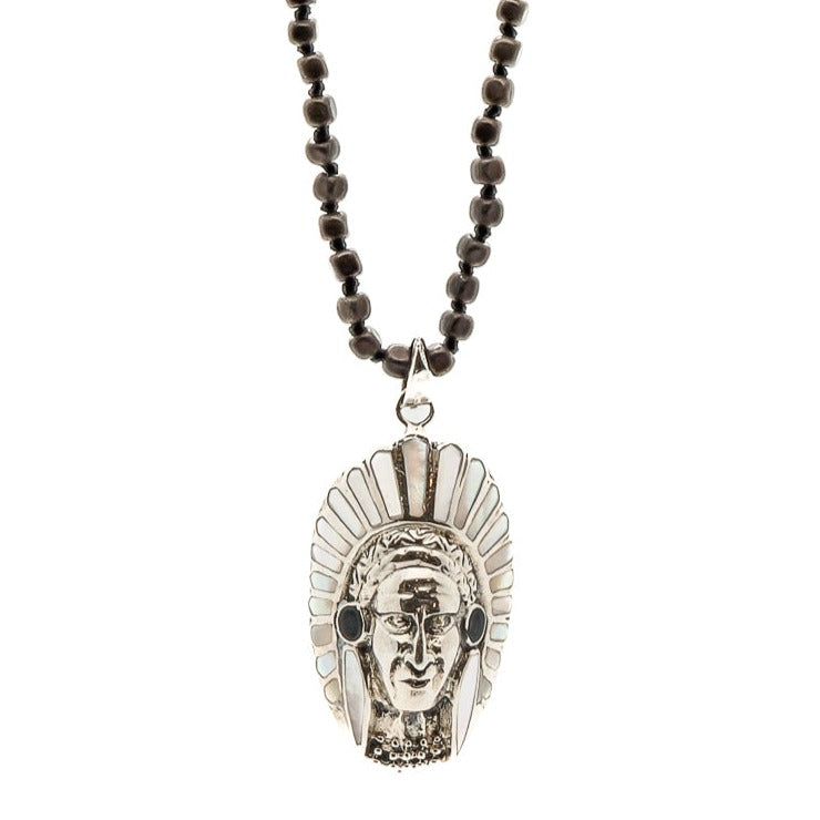 The Indian Chief Head Necklace is a stunning piece of jewelry that showcases the rich cultural heritage of Native Americans. 