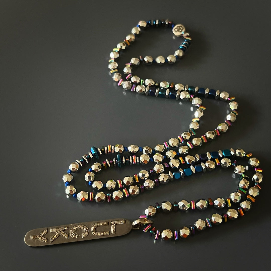 Hematite and diamond unite in the Light of Luck Diamond Necklace, bringing protection, clarity, and a touch of elegance to your look.