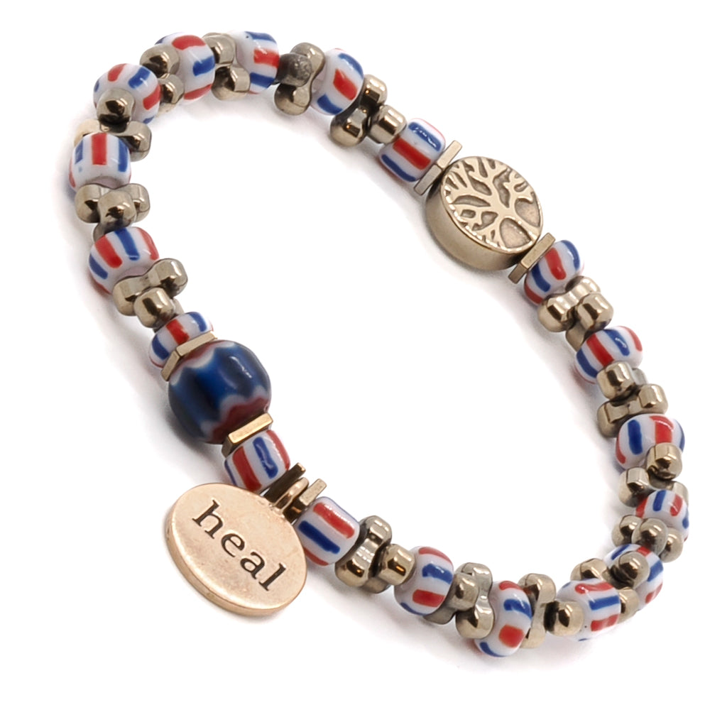 Elevate your style with the Nepal Heal Bracelet, a handmade accessory that combines spiritual symbolism and captivating design.