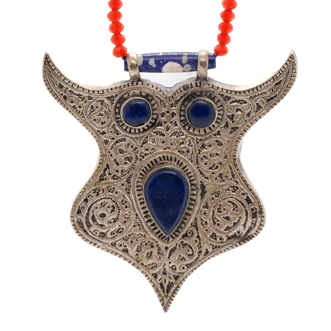 Unique handmade Silver Pendant With Lapis Lazuli Stone.