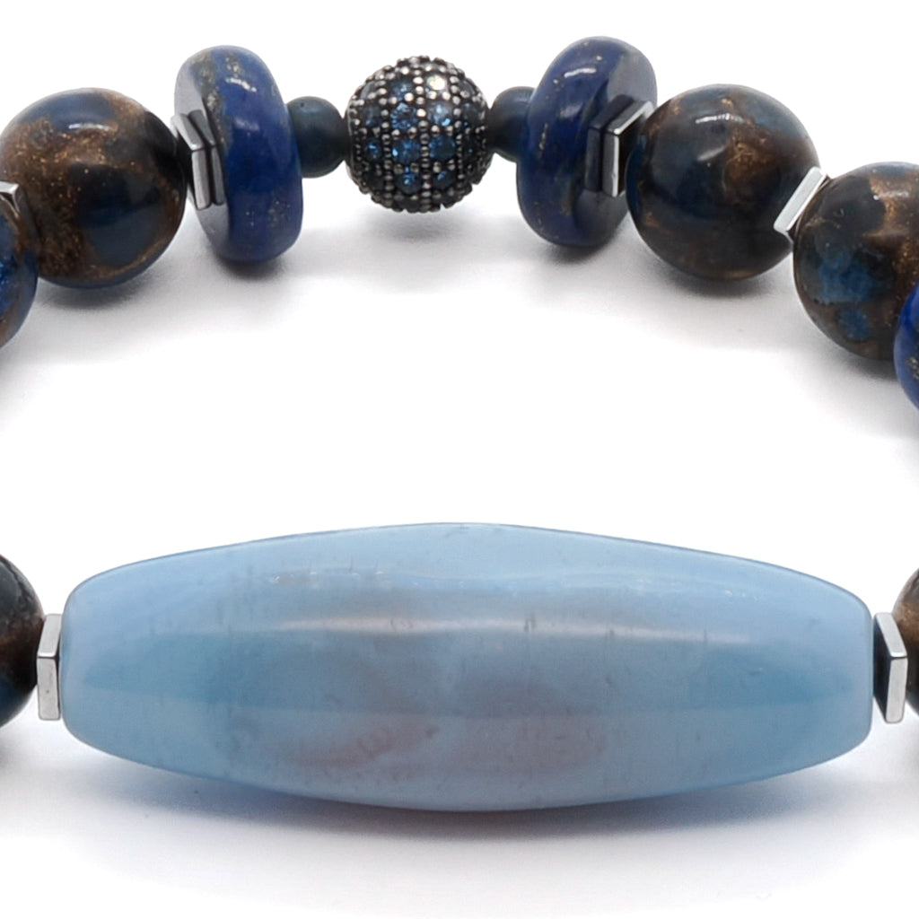 Experience the harmonious blend of colors and textures in the Ocean Inner Peace Bracelet Set, a reflection of the ocean's tranquility.
