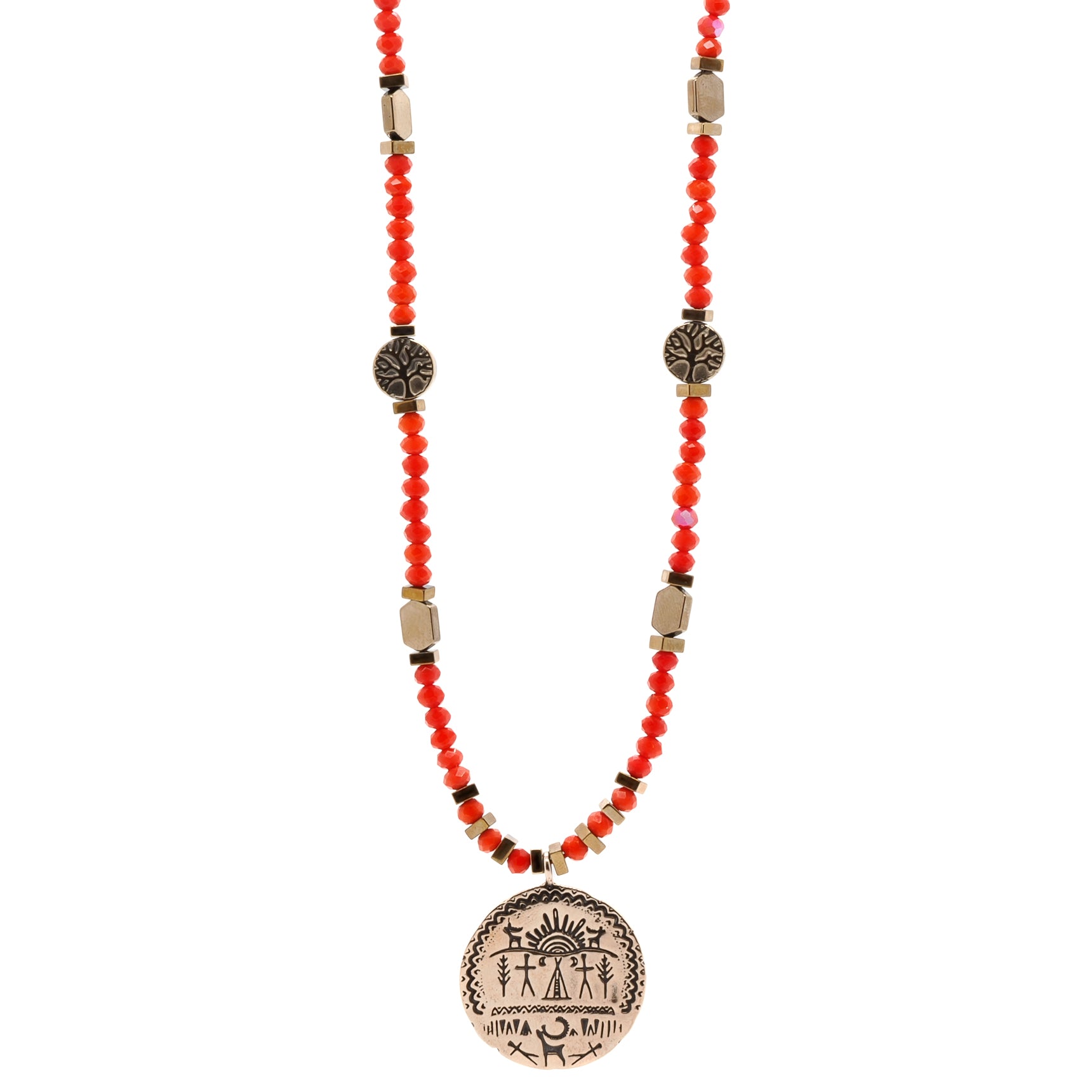 Hematite Tree of Life Pendant Necklace - Symbolize your bond with Mother Earth and fertility.