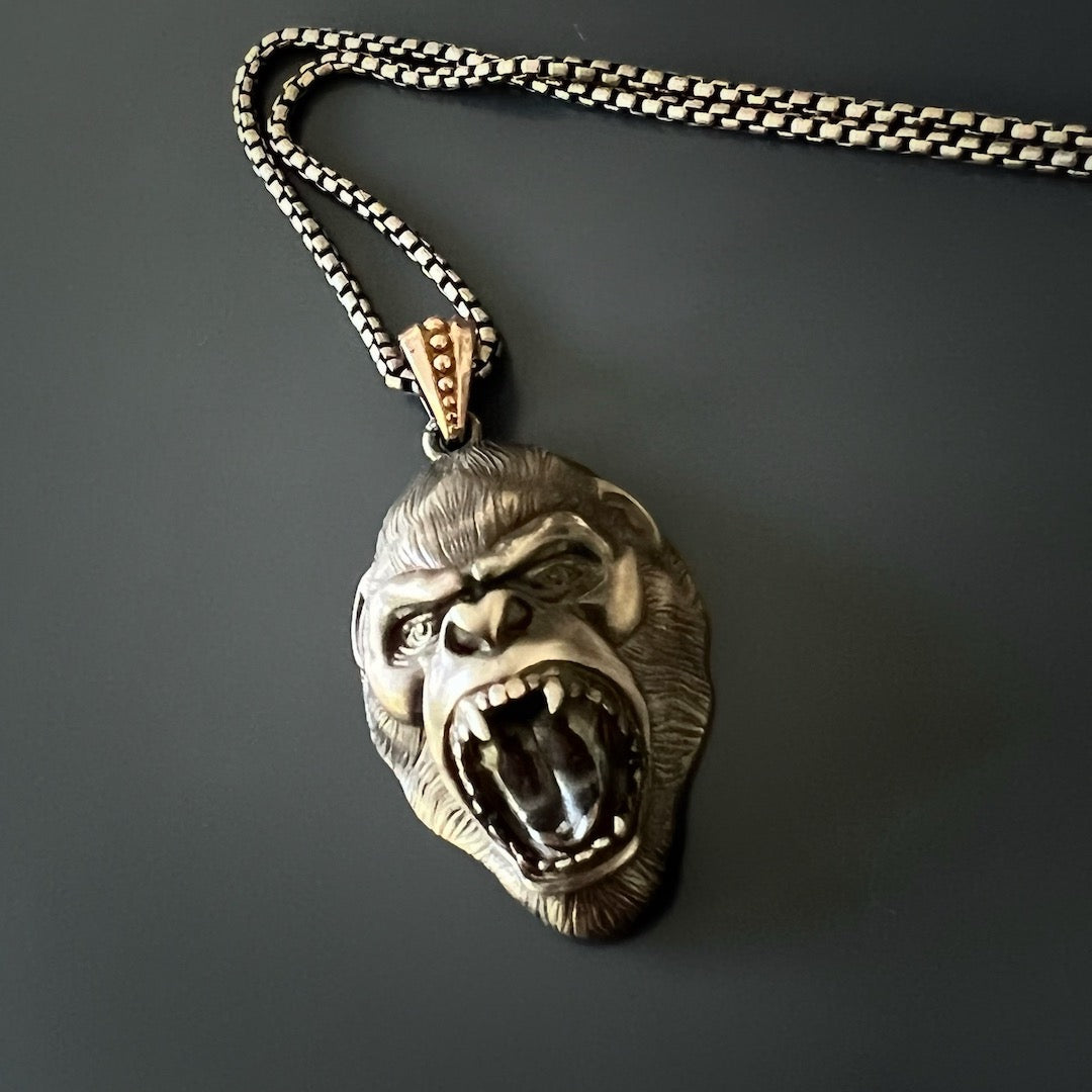 Majestic Gorilla Pendant - Handcrafted with Love.