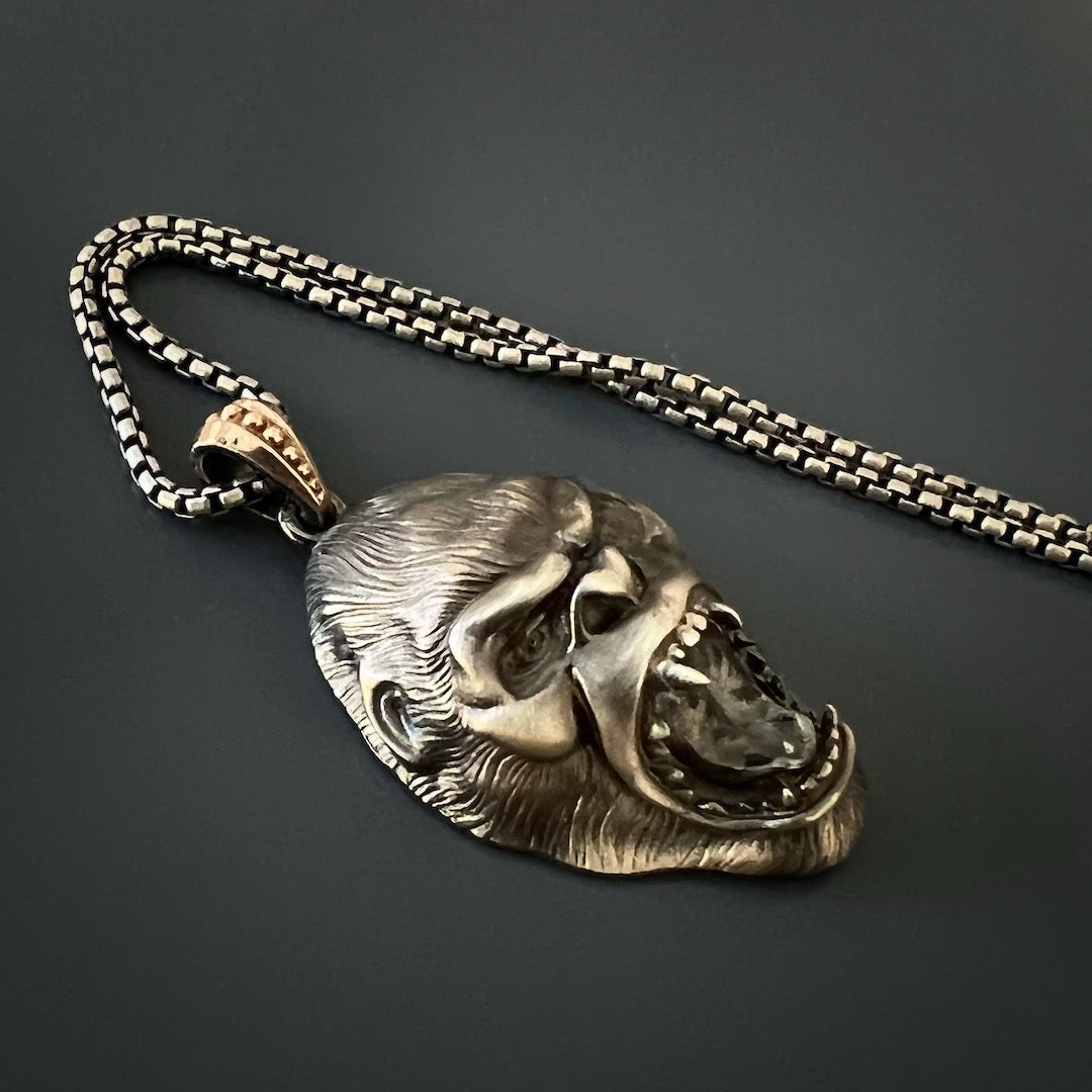 Captivating Gorilla Pendant - Handmade Jewelry.