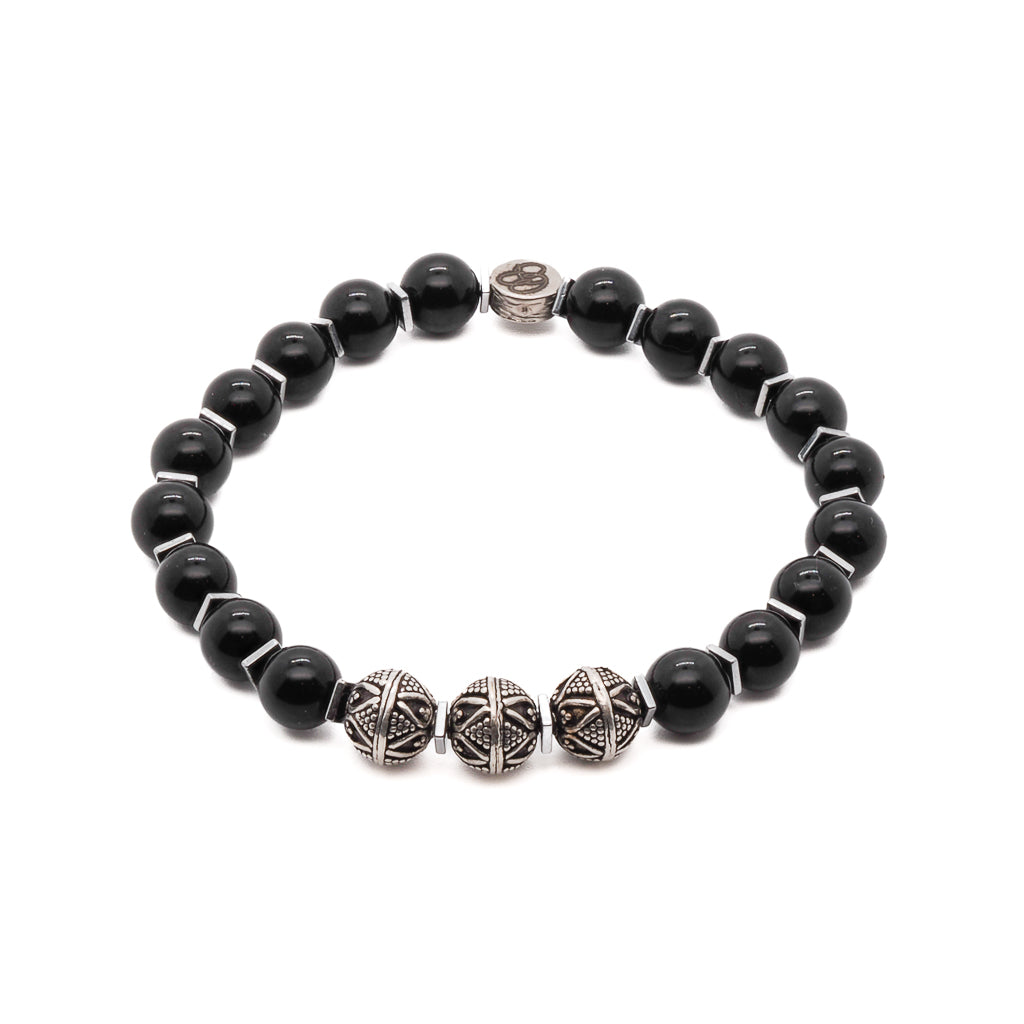 Silver Tribal Mens Bracelet - Striking and Unique.