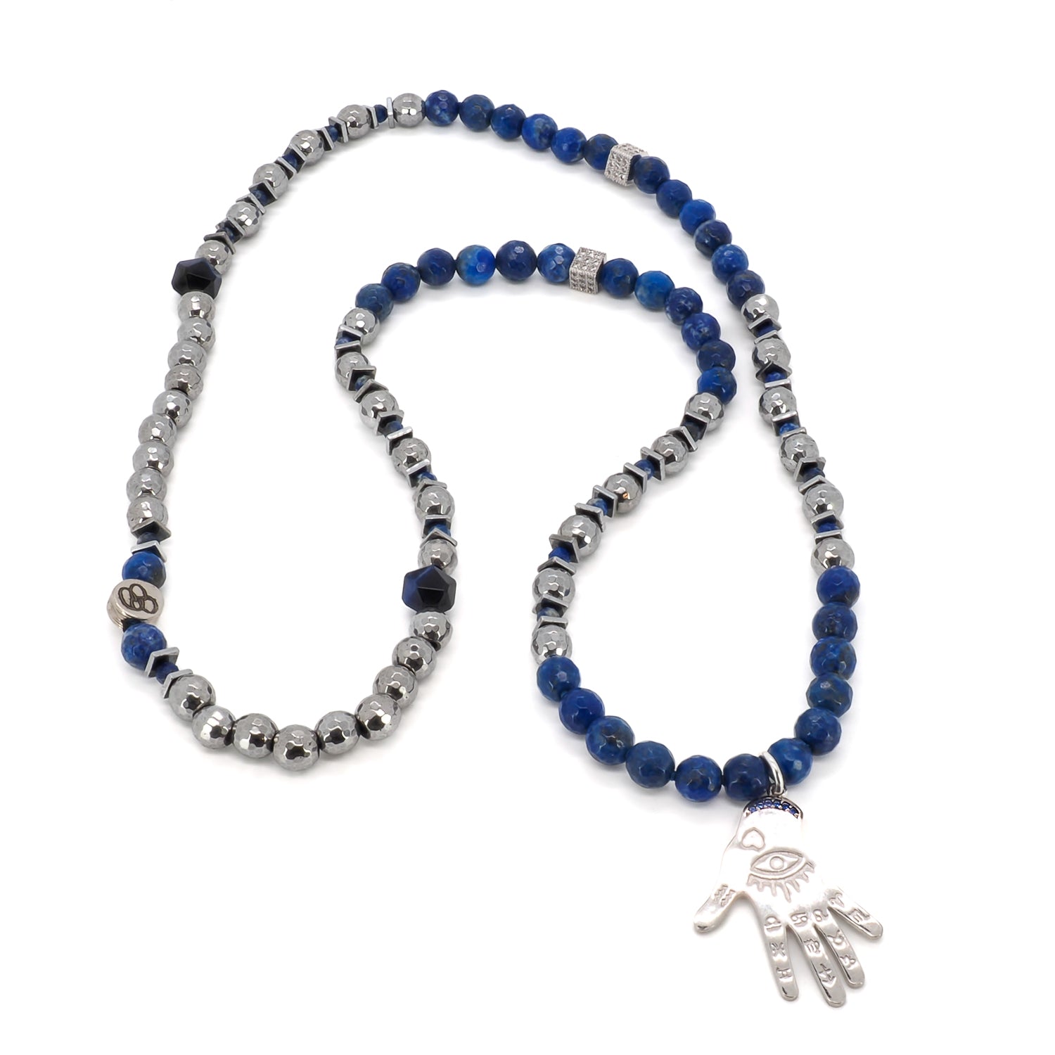 Handcrafted Hamsa Necklace with Lapis Lazuli - Embrace the energy of protection and inner peace.