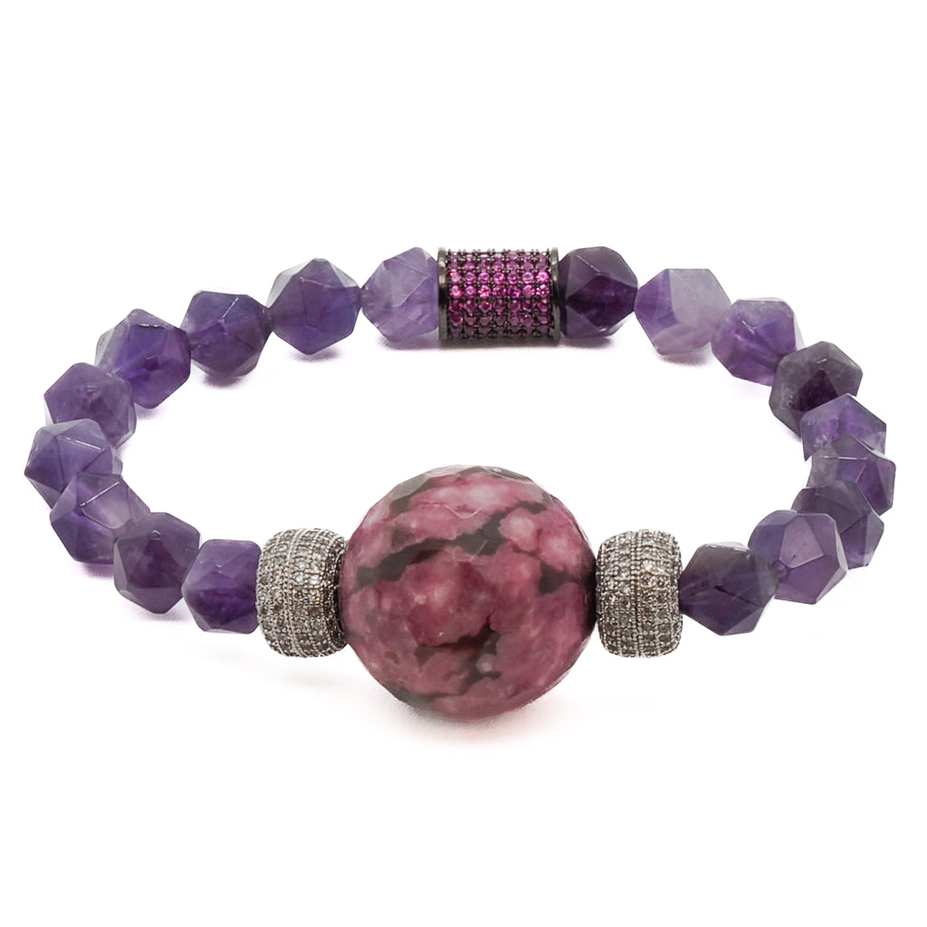 This stylish women's bracelet is a beautiful and unique piece of jewelry that combines elegance, glamour, and spirituality in one stunning package.