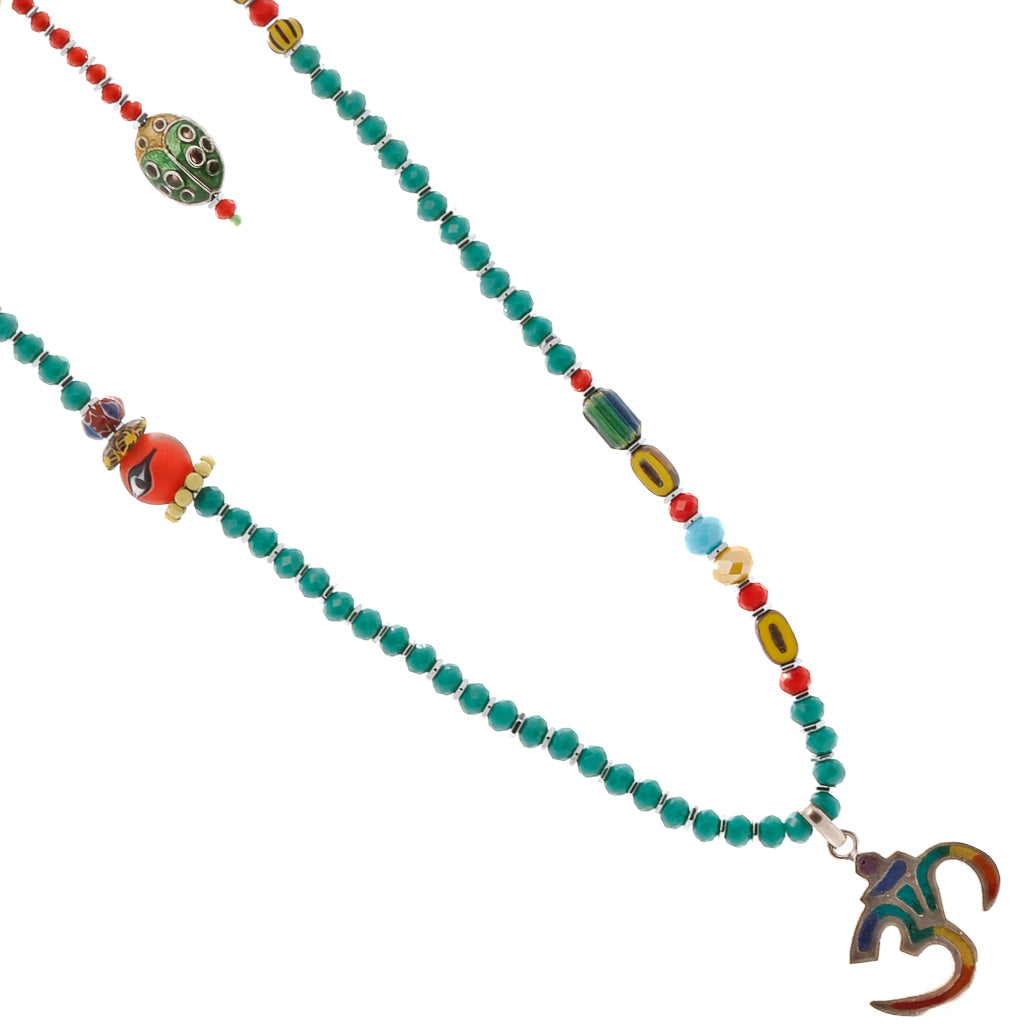 Experience the positive vibes of the Summer Vibes Yogi Necklace's lucky ladybug charm.