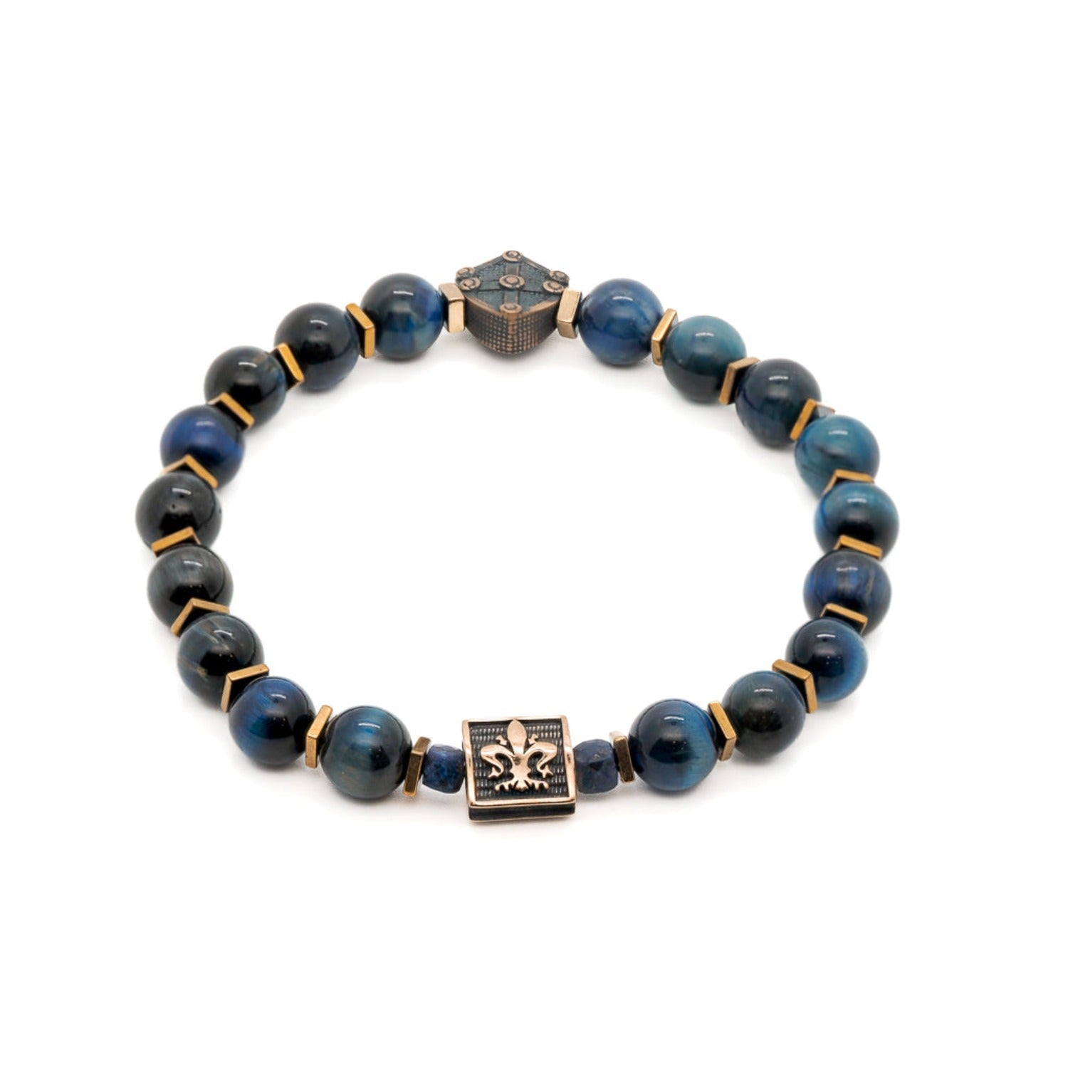Tiger Eye Shield Bracelet - Handcrafted Symbol of Strength.