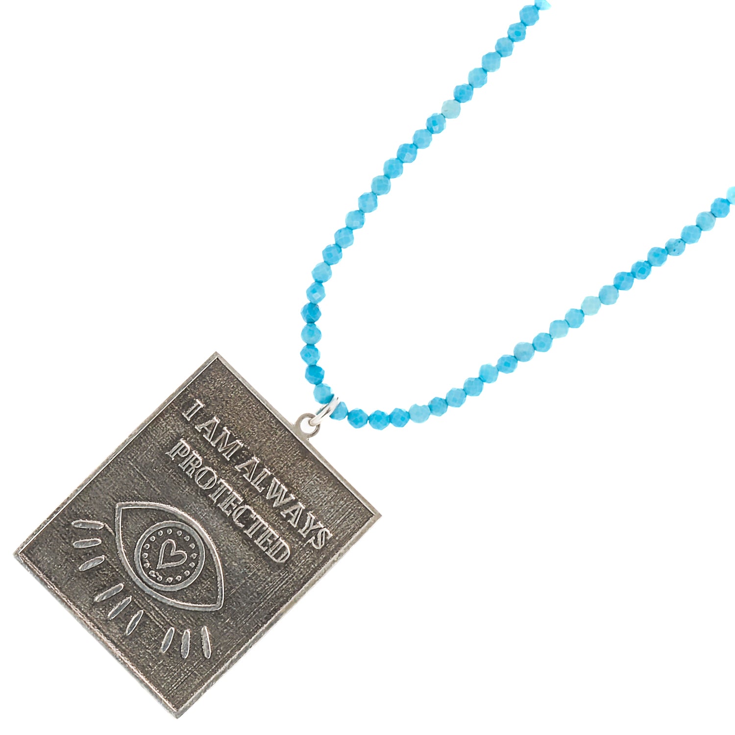 The uplifting message of protection and strength embodied in the Turquoise 'I Am Always Protected' Necklace