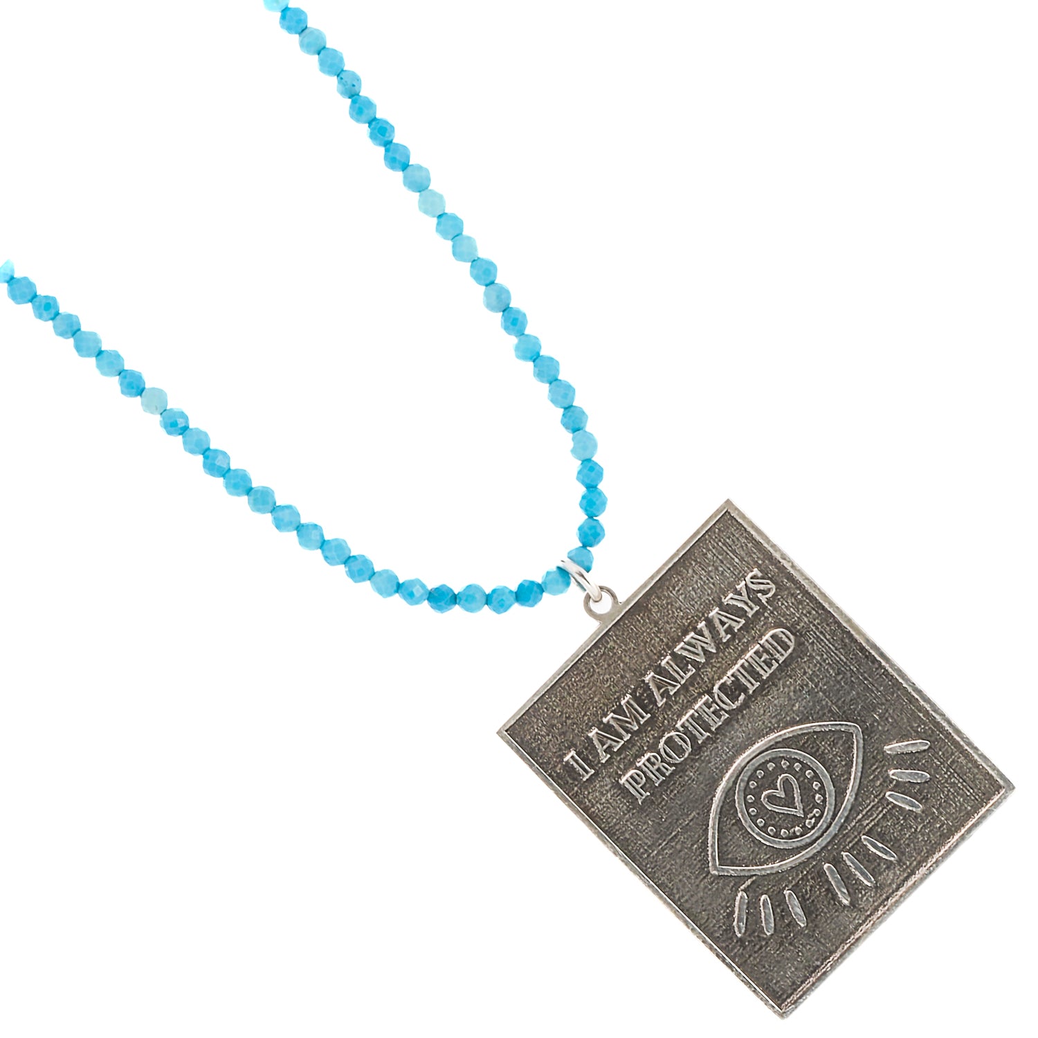The beautiful combination of turquoise stone beads in the Turquoise 'I Am Always Protected' Necklace
