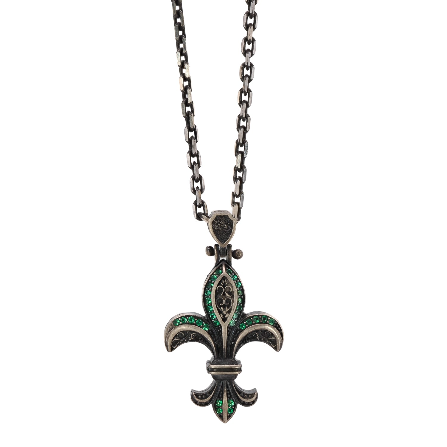 Adorn yourself with the Unique Designer Fleur de Lis Necklace, a handcrafted masterpiece carved from high-quality sterling silver.
