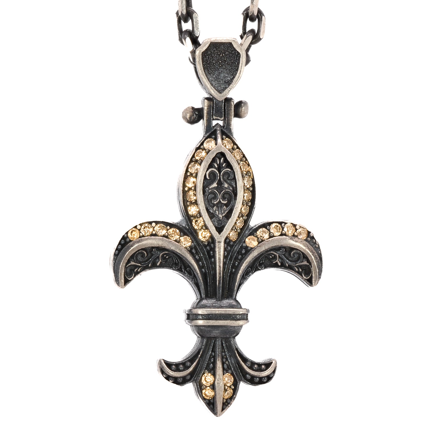 Embrace the historical significance of the Fleur de Lis symbol with the Unique Designer Fleur de Lis Necklace, a unique and meaningful accessory.