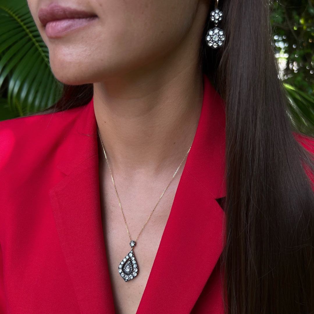 Timeless Beauty - 8k Rose Gold and Diamond Earrings for a captivating look.