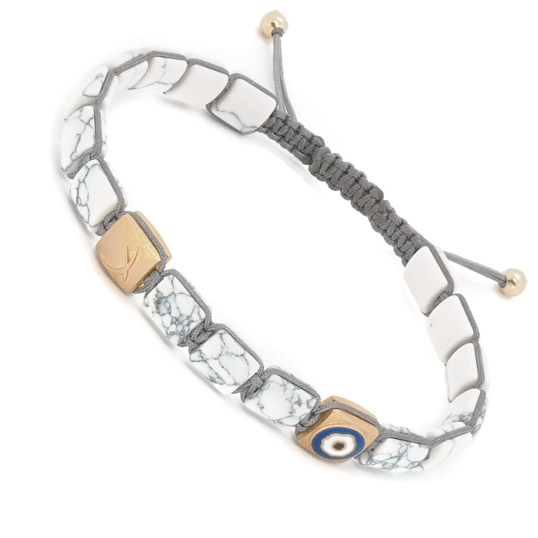 Ebru Jewelry Fine Jewelry Series - Unique Woven Fortune design with an Evil Eye charm.