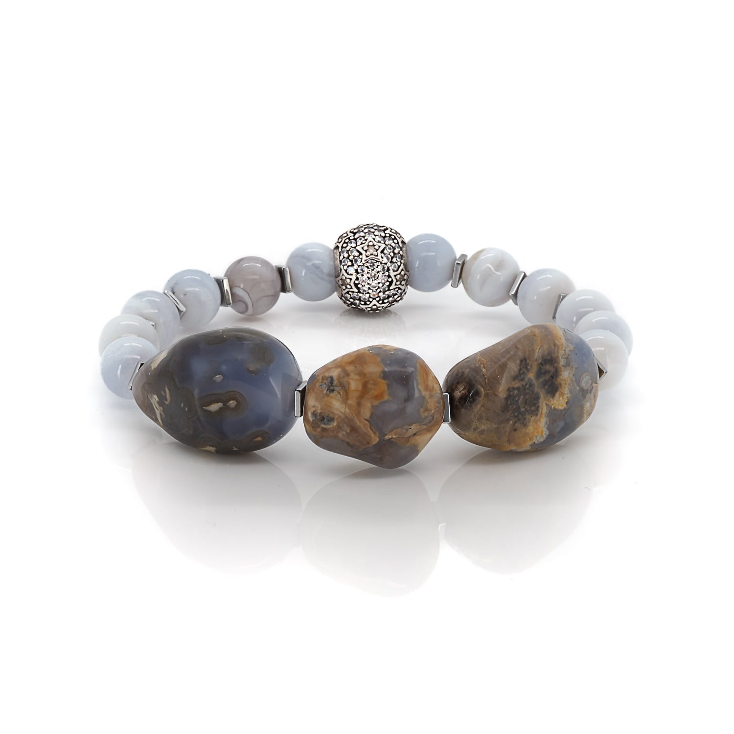 Balancing Agate Gemstone Bracelet - A visual delight in natural hues.