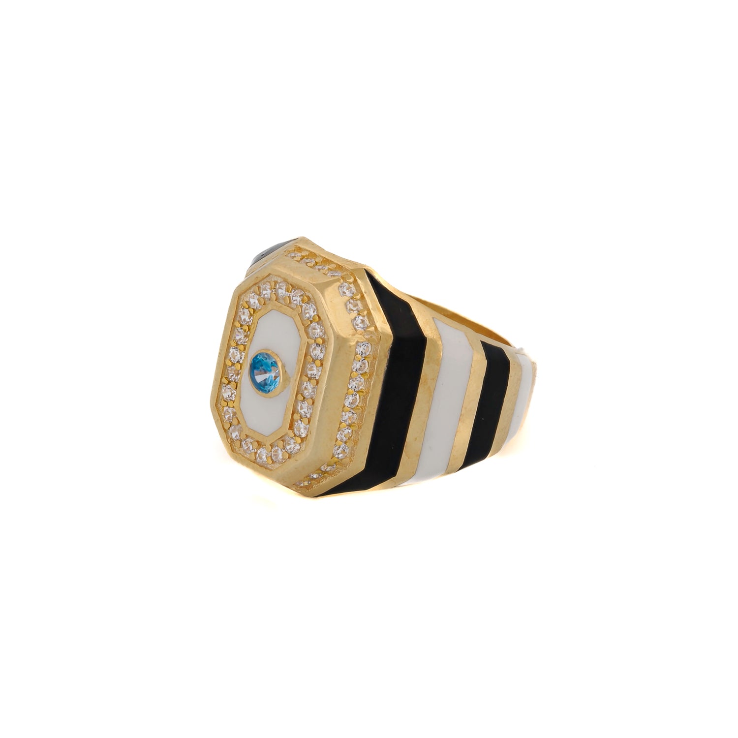 Durable Foundation: 18K Gold Plated Sterling Silver Statement Ring