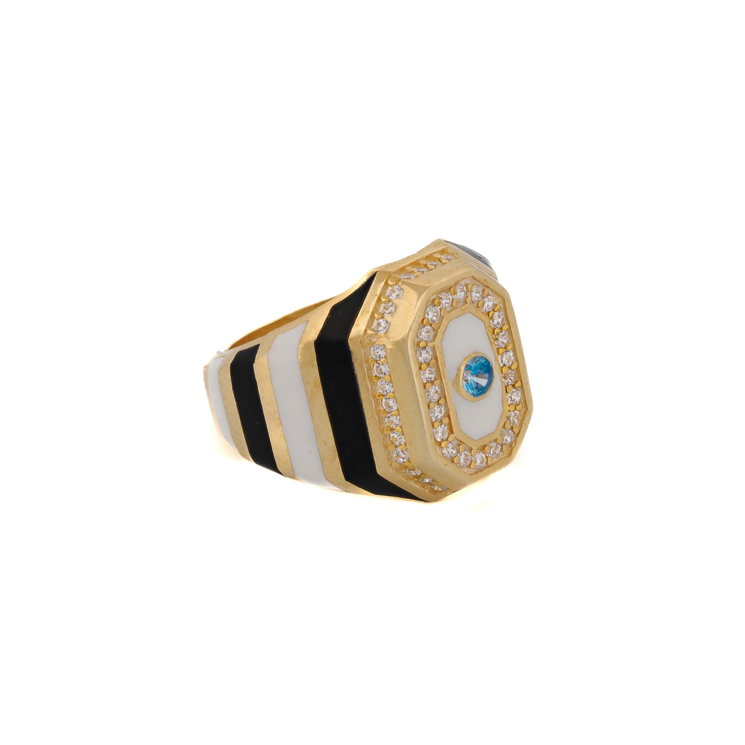 Modern Chic and Classic Elegance: 18k Gold Plated Sterling Silver Ring