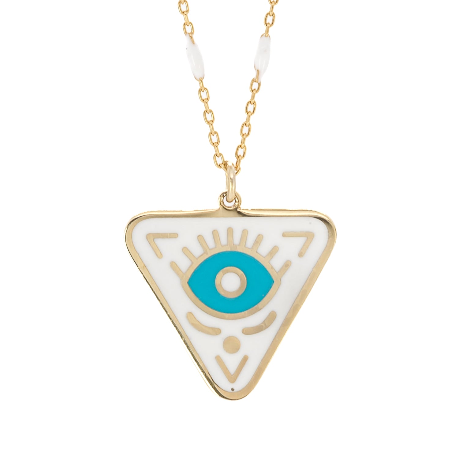 Calming Evil Eye Enamel Necklace - A symbol of elegance and protection.