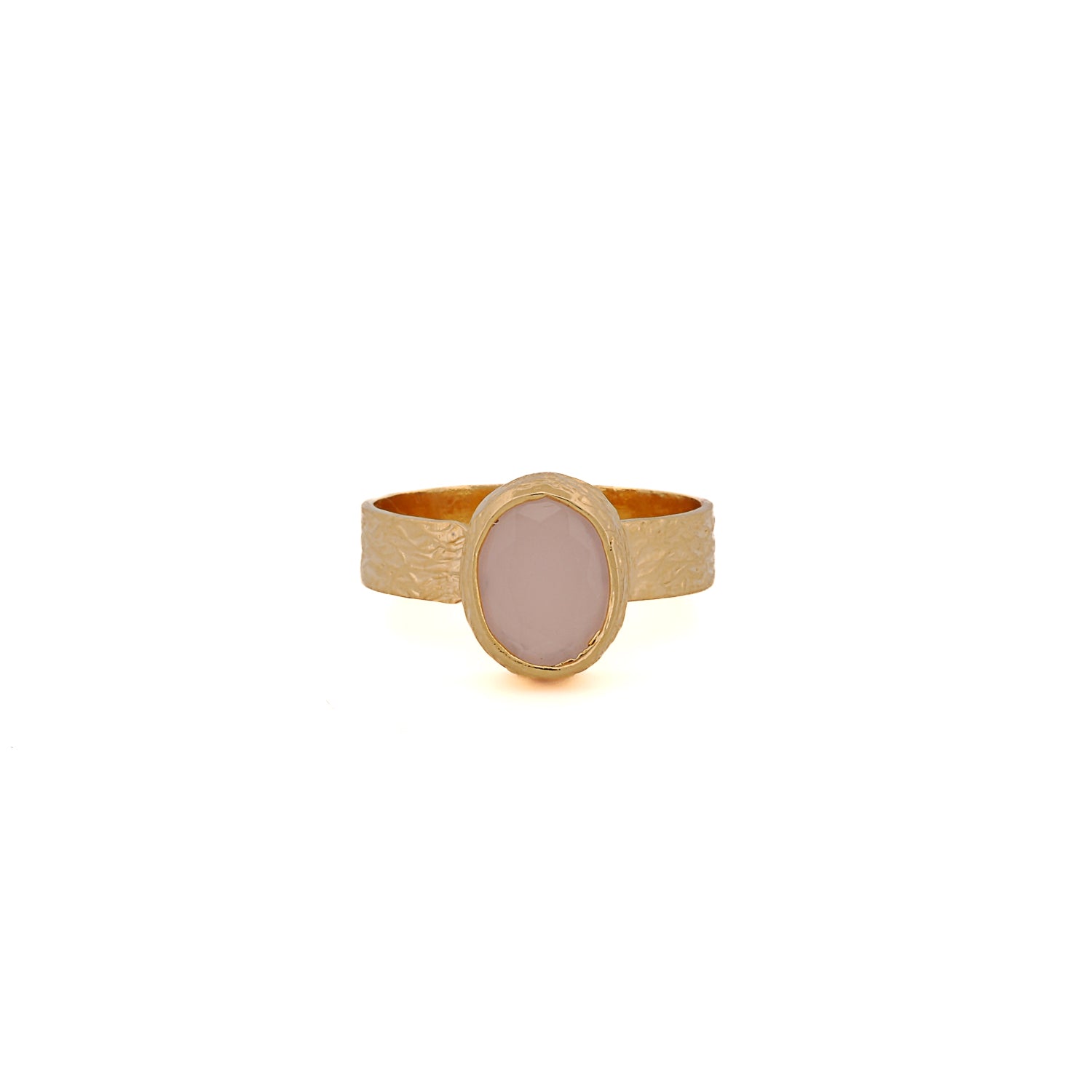 Cleopatra Pink Quartz Gemstone Gold Ring