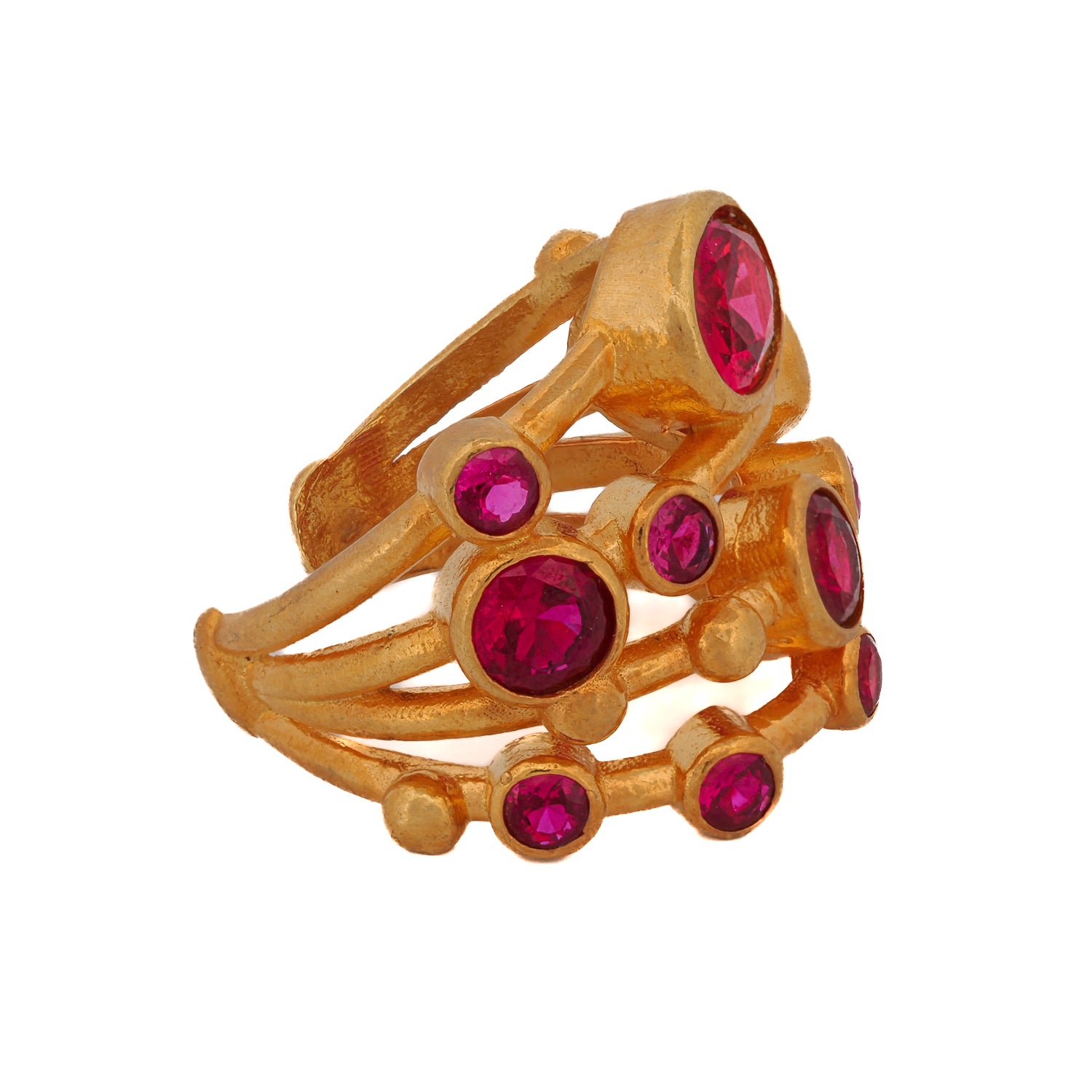 Cleopatra Inspired Gold Ruby Ring