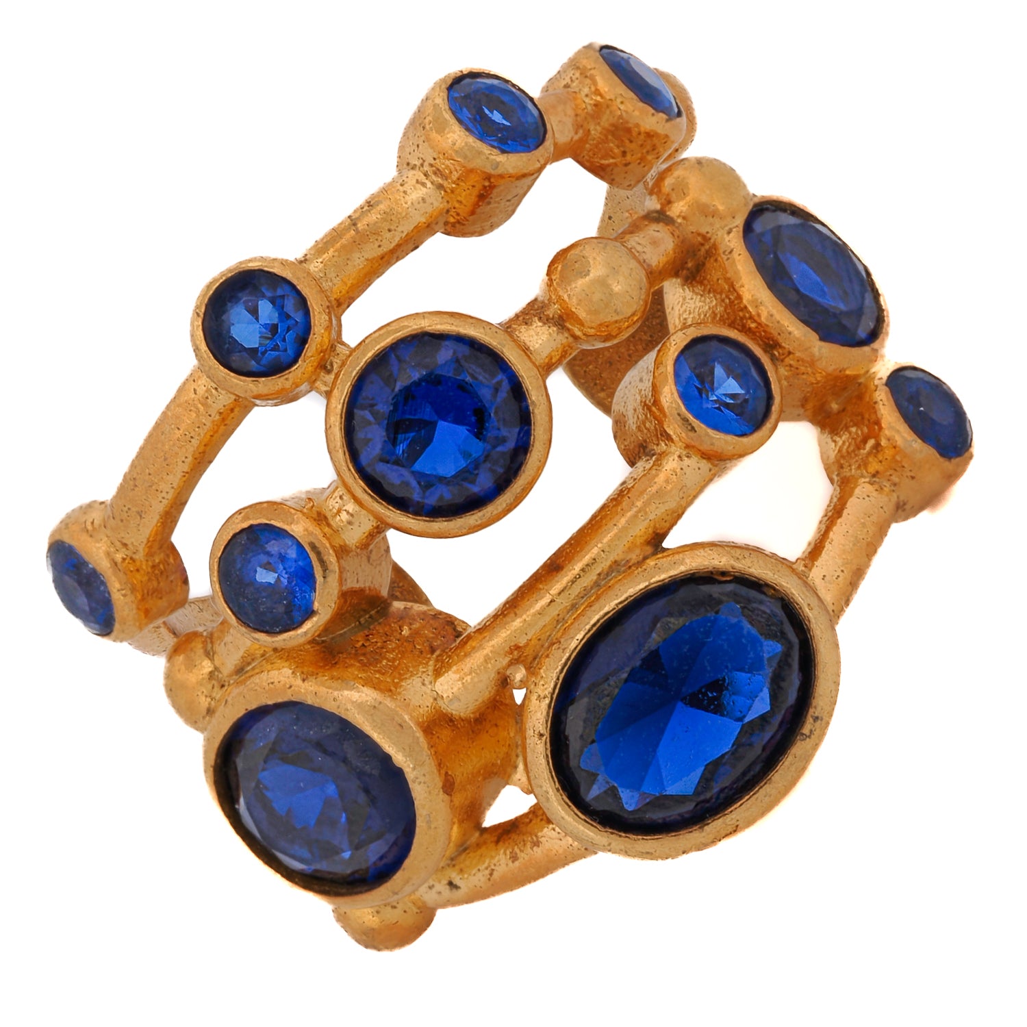 Elegant Sapphire Stone Adjustable Ring