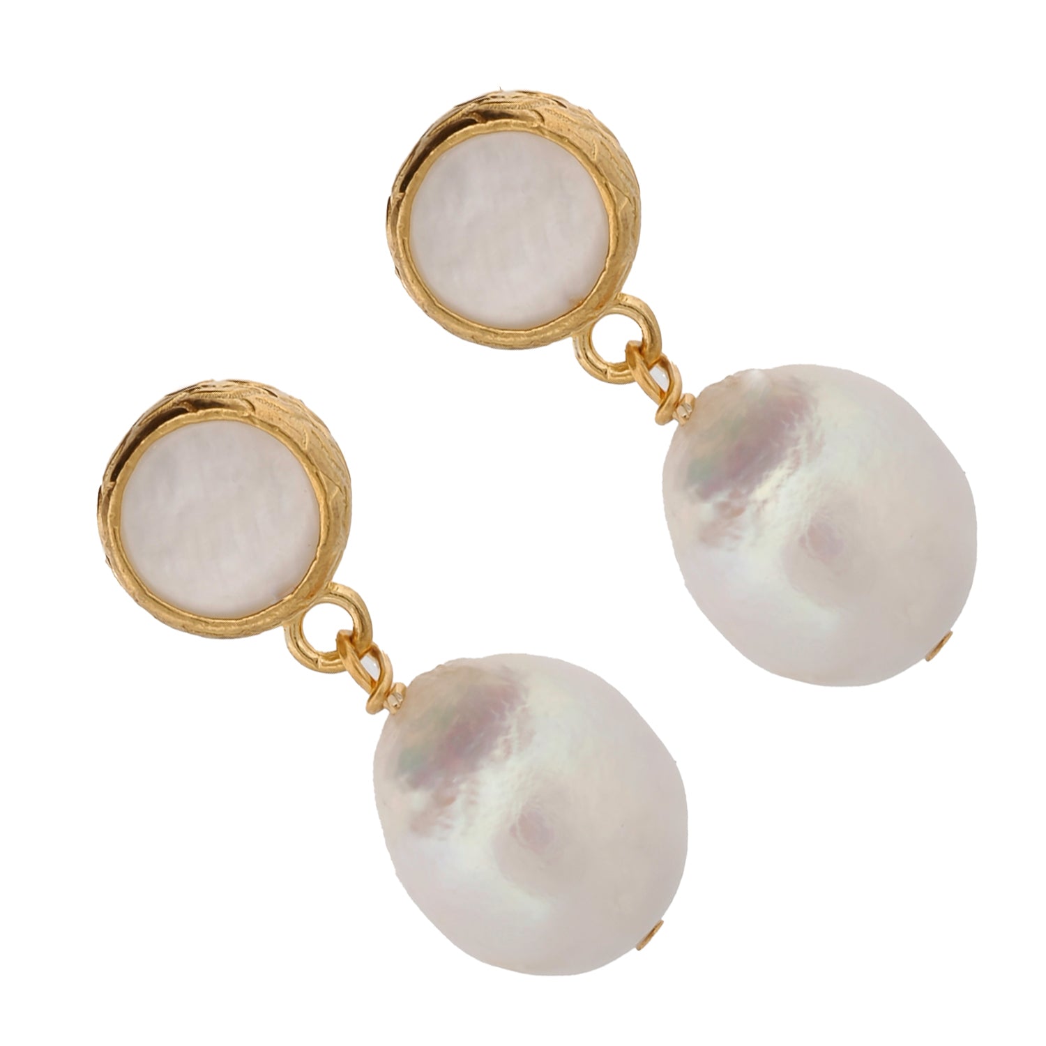 Delicate Pearl &amp; Gold Earrings
