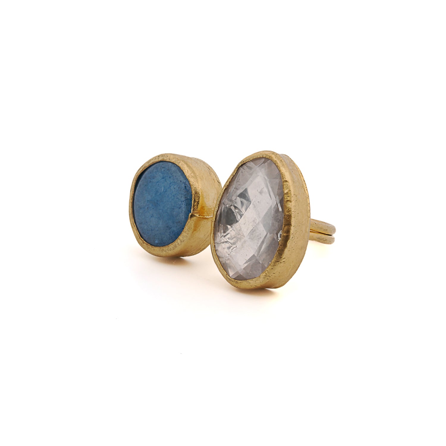 Double Gemstone Sky Blue Ring