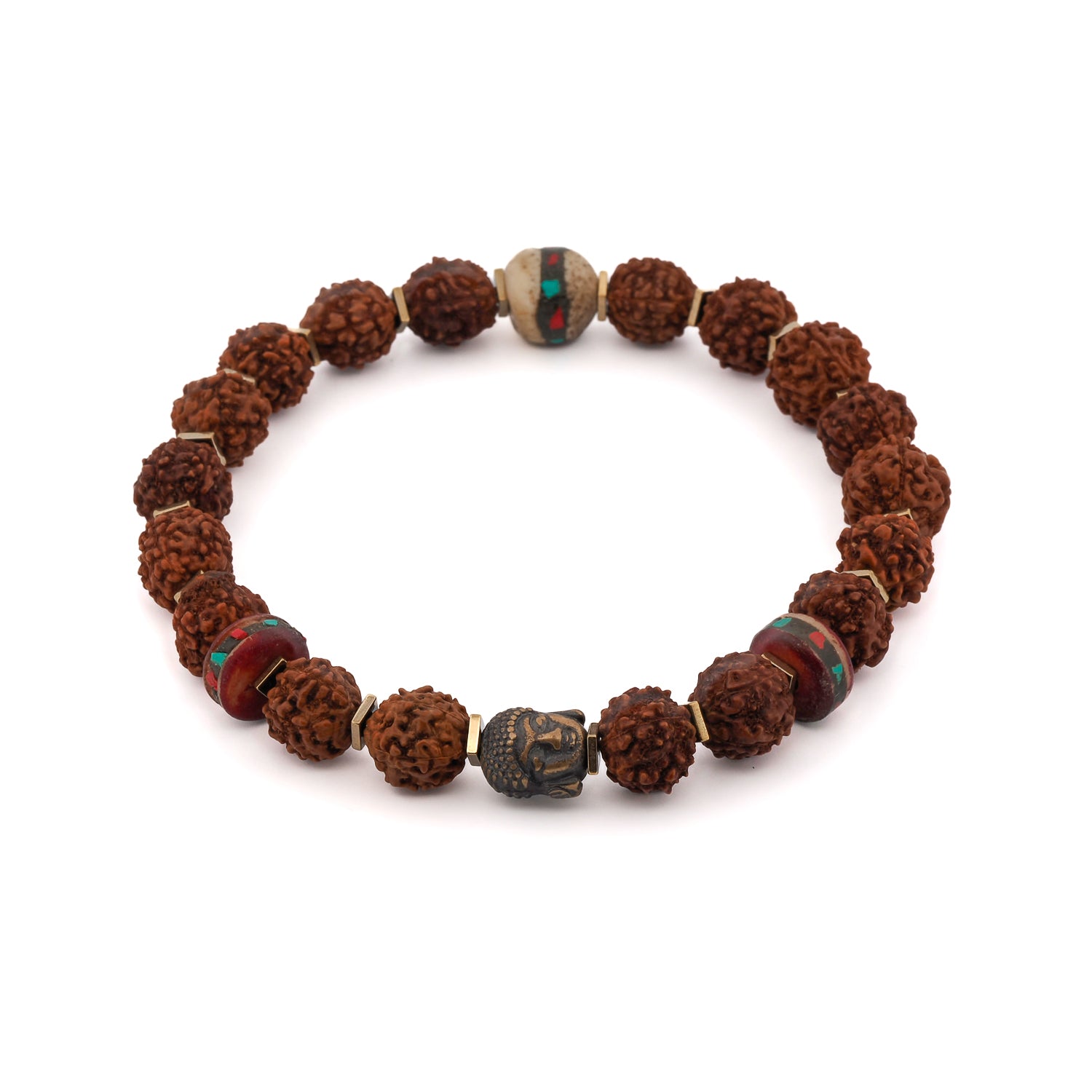 Energy Stone Tibet Rudraksha Buddha Beaded Bracelet