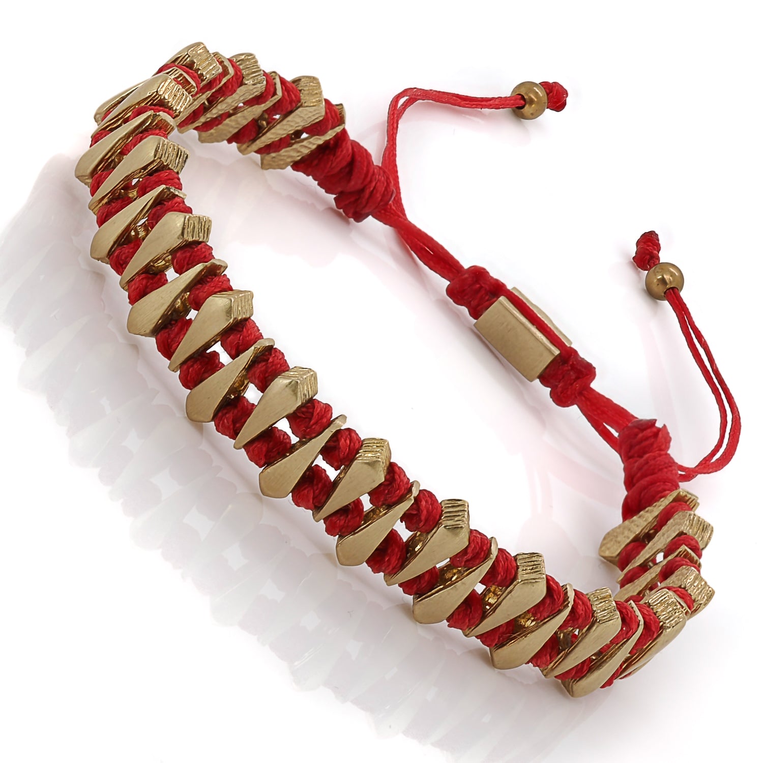 Timeless Style Bracelet - Deep Red with Shimmering Gold Accents