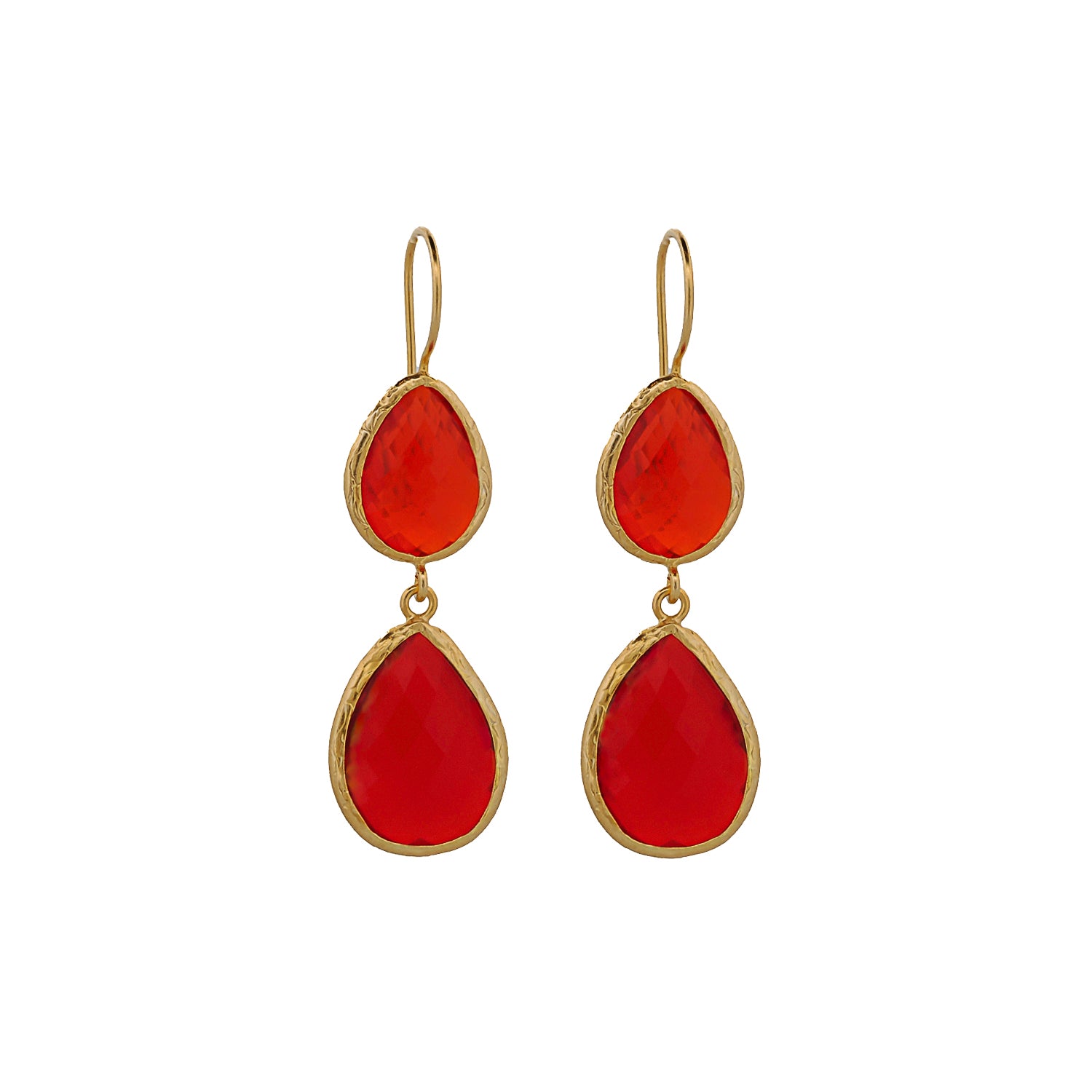 Joyful Simplicity: Red Crystal Adorned Earrings for a Stylish New Year Look