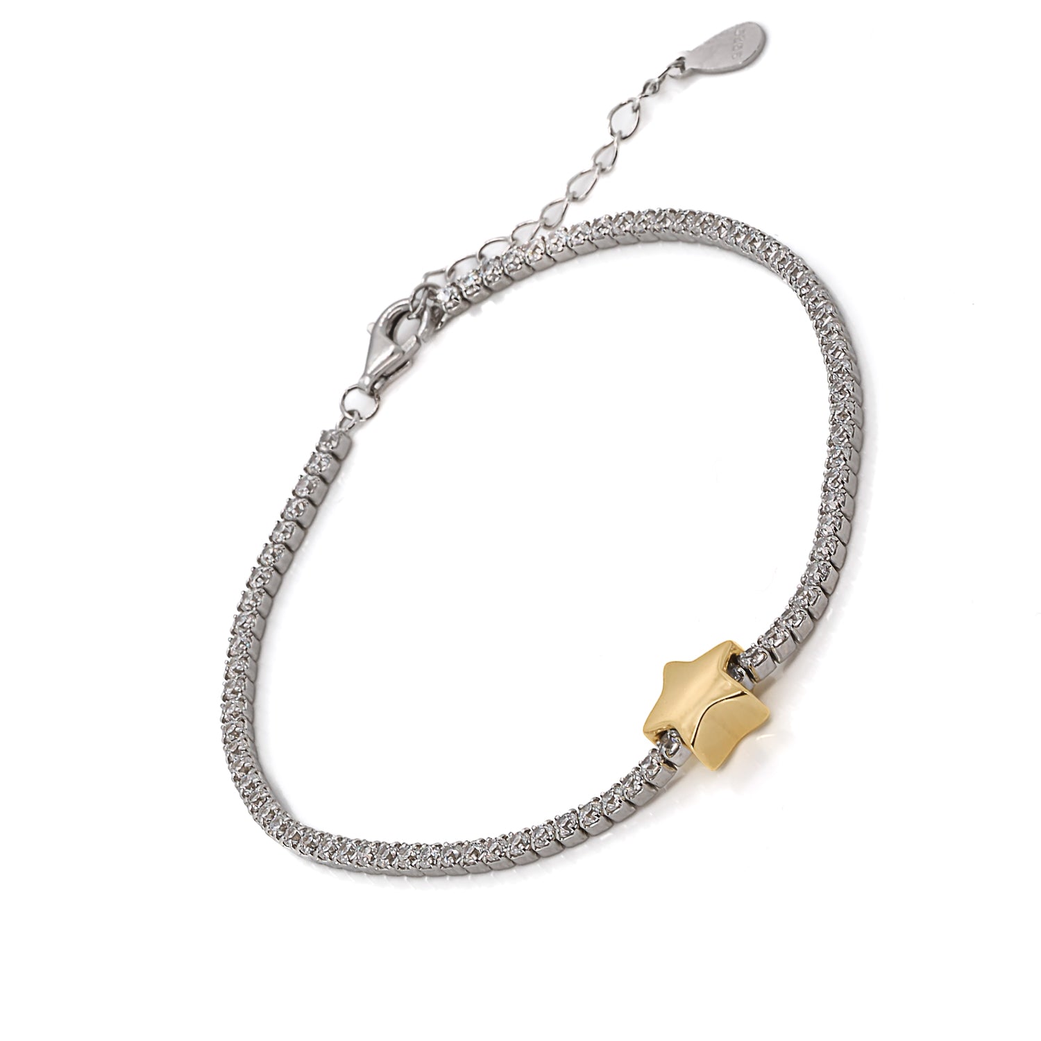 Handcrafted elegance: Gold Star Diamond Bracelet.