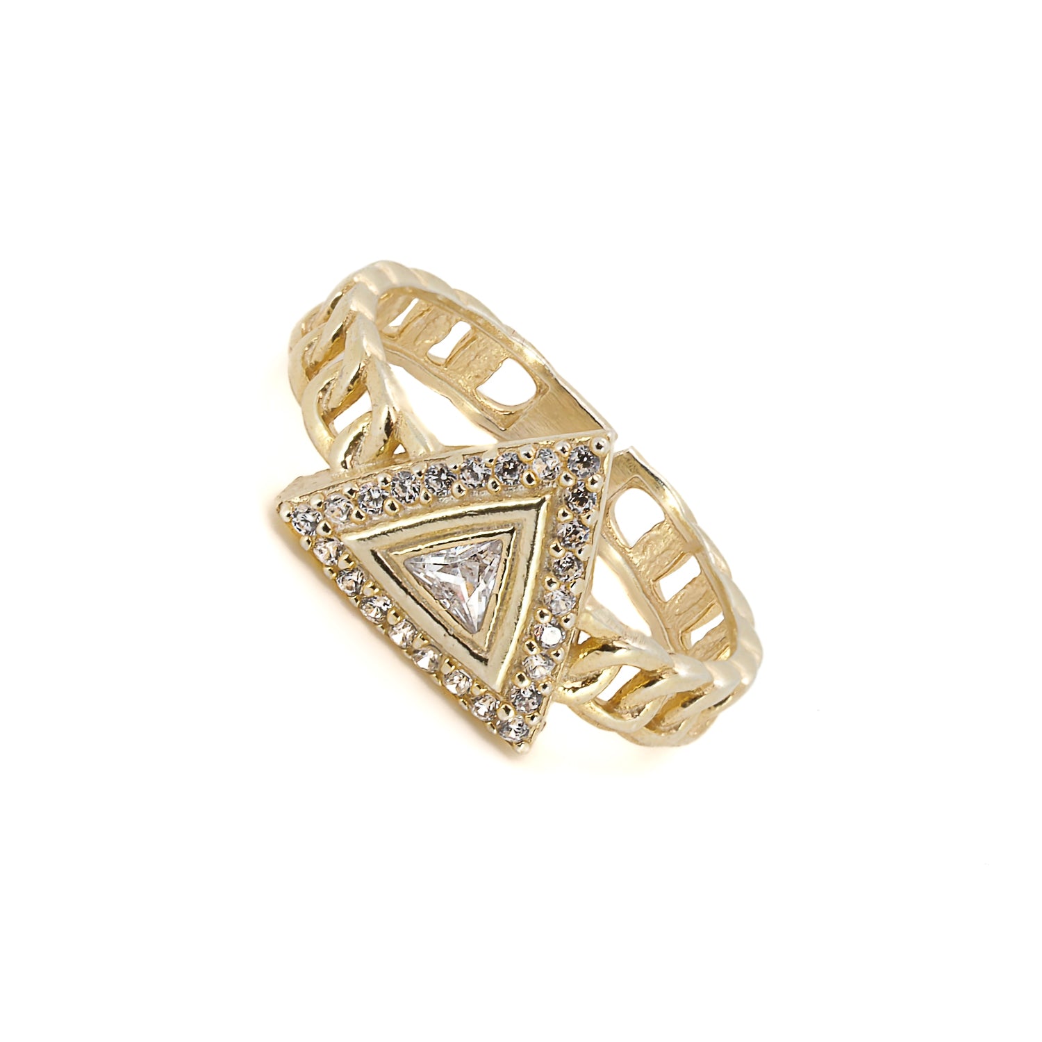 A closer look at the Gold Vermeil Diamond Ring's exquisite design.