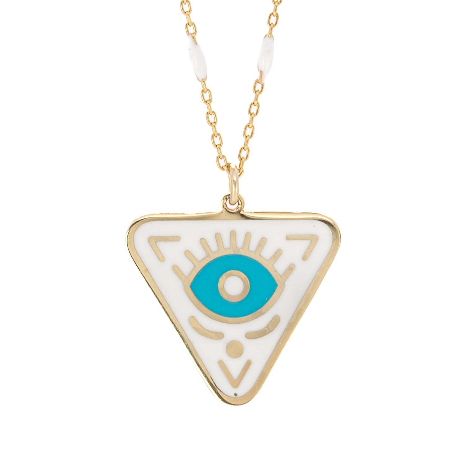 Gold Plated Turquoise Evil Eye Chakra Necklace - A symbol of elegance and protection.