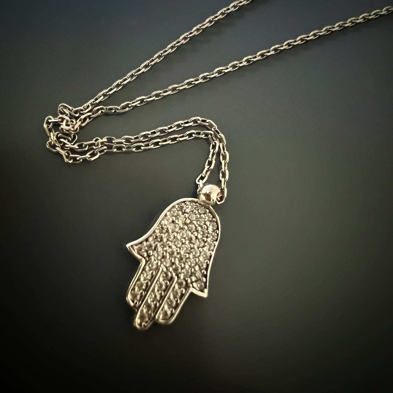 Gold Plated Hamsa Talisman Necklace - Add a touch of luxury to your jewelry collection with this 18k gold plated Hamsa necklace, adorned with a sparkling zircon stone.