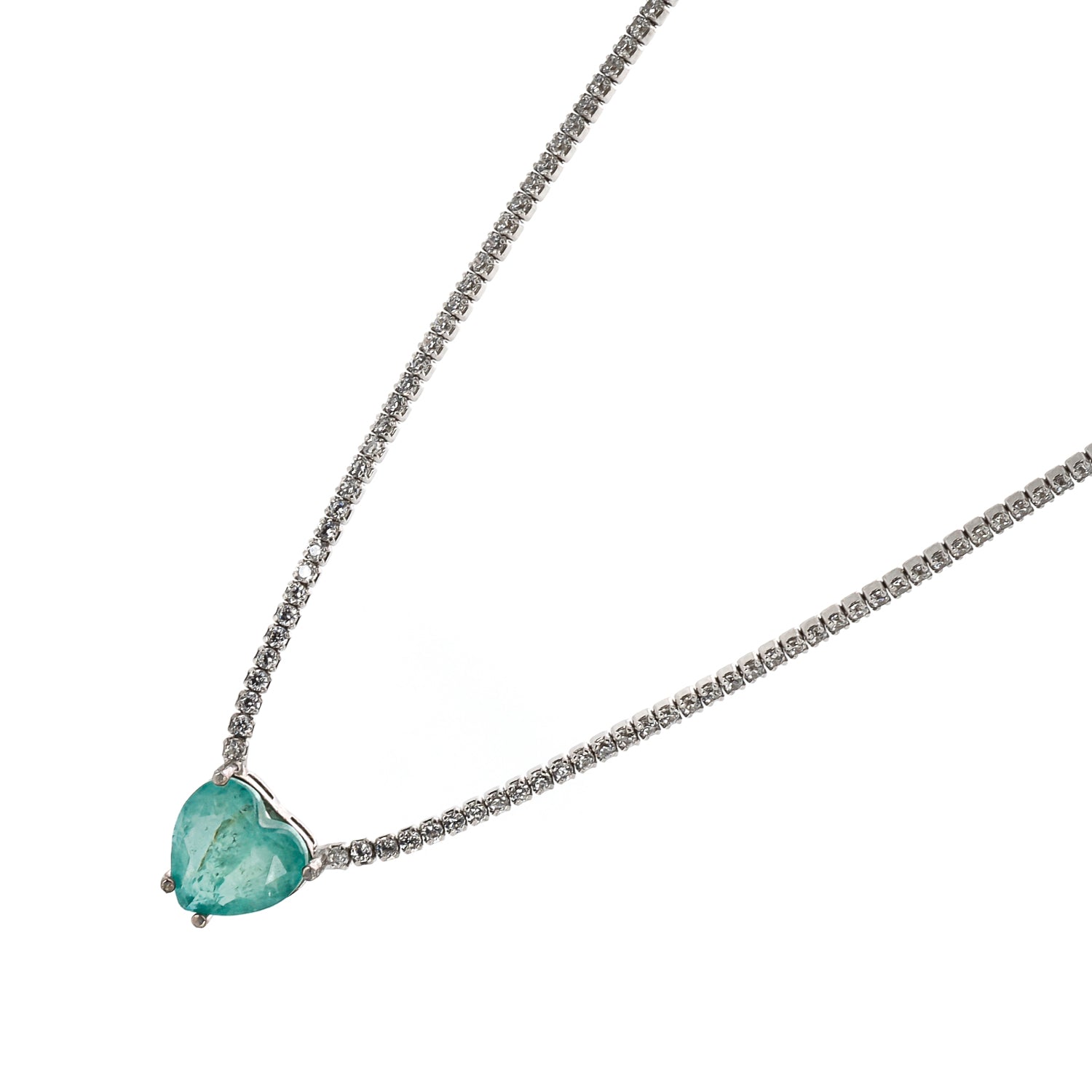 Timeless elegance: Sterling Silver Necklace with vibrant colors