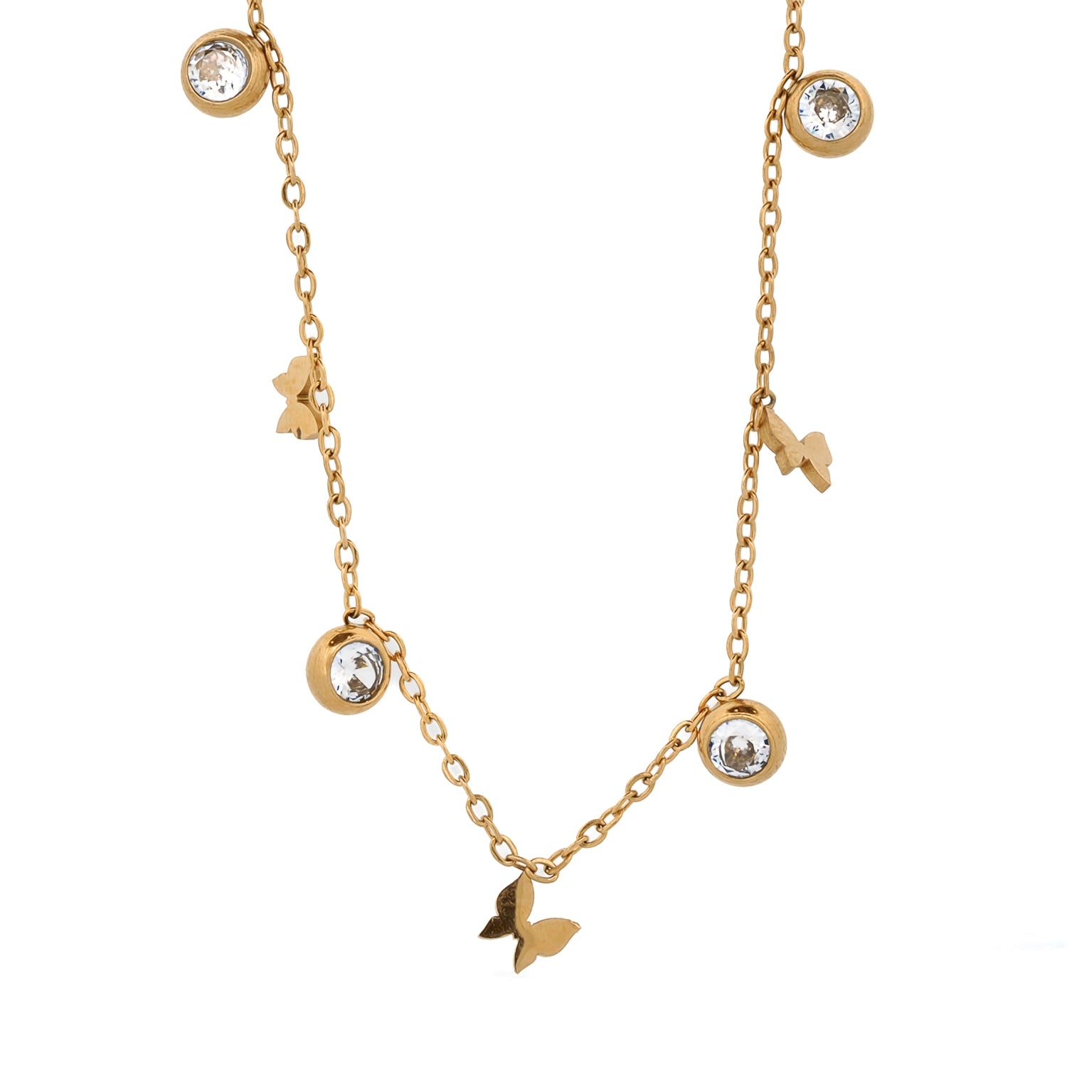 Hope Butterfly Gold &amp; Diamond Necklace