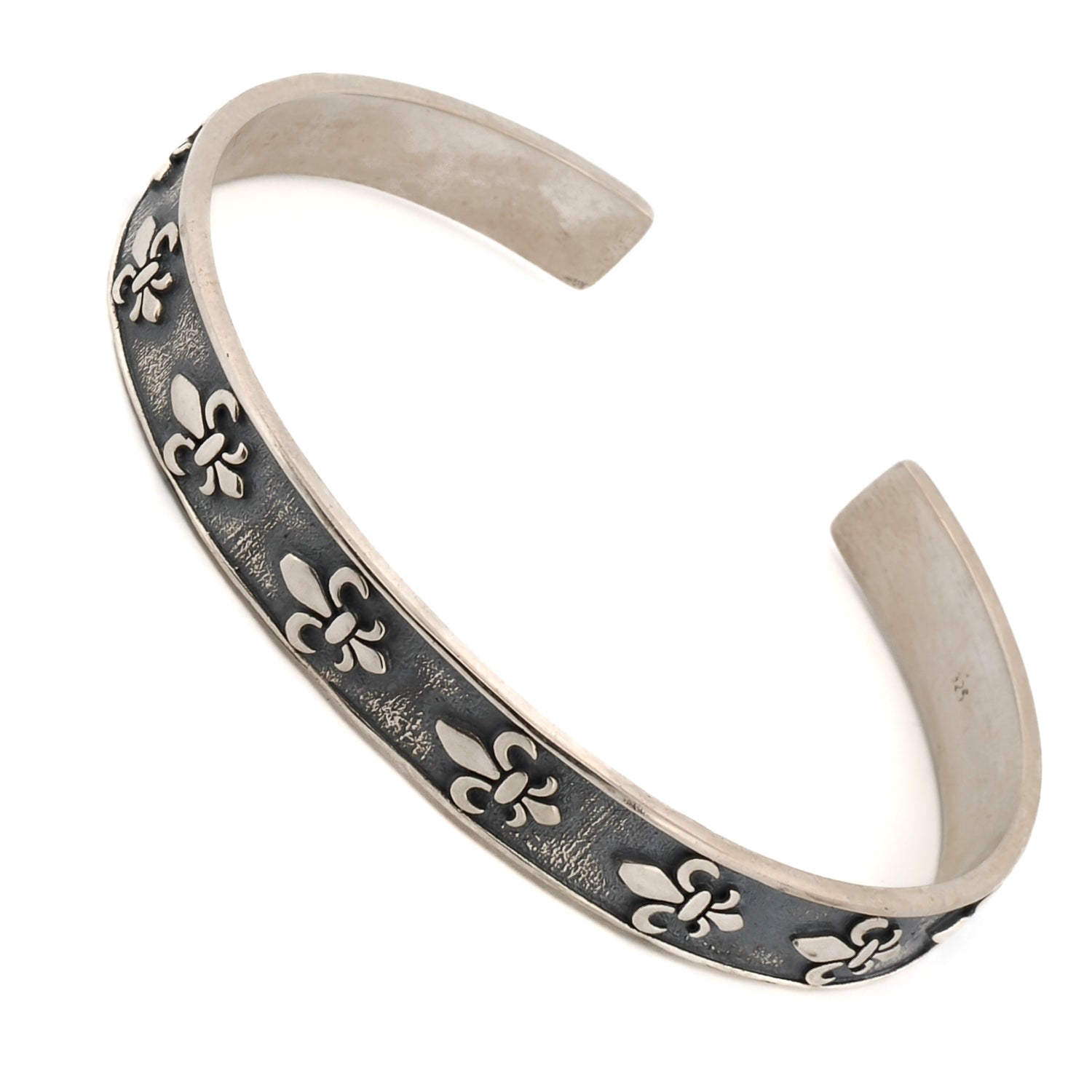 Lily Flower Sterling Silver Cuff Bracelet