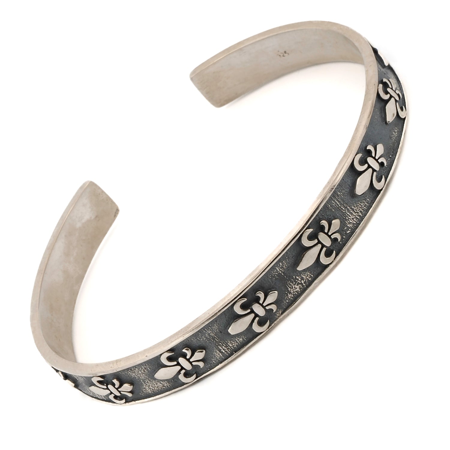 Lily Flower Sterling Silver Cuff Bracelet