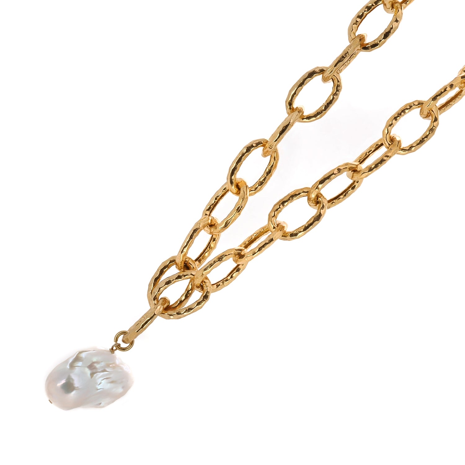 Luxurious 24K Gold Plated Pearl Pendant Necklace