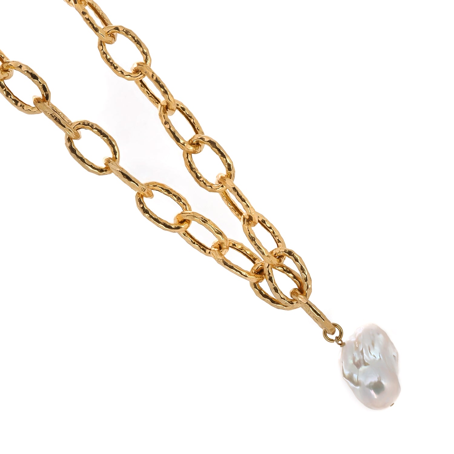 Timeless Pearl Stone Gold Chain Necklace