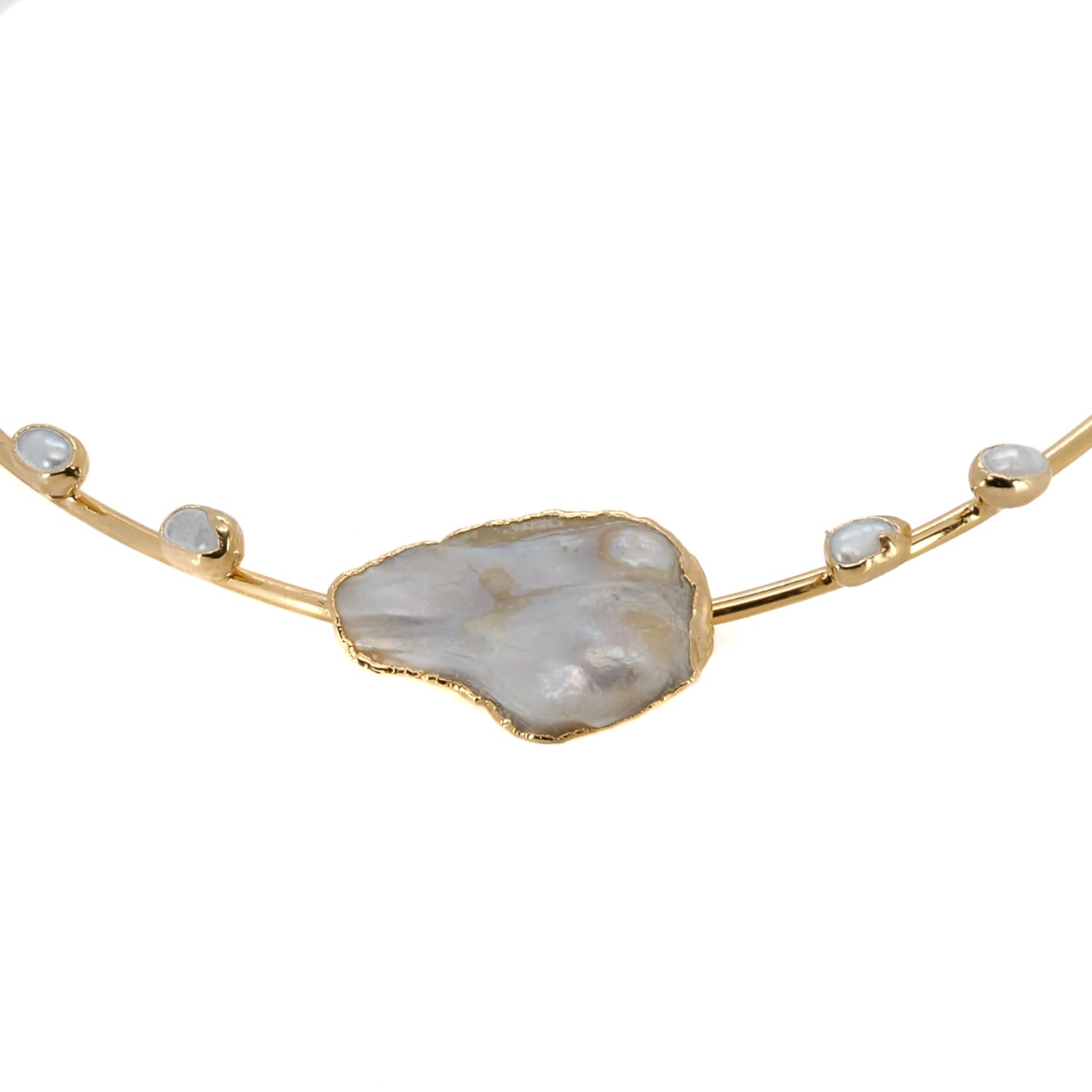 Graceful 24K Gold Plated Pearl Necklace