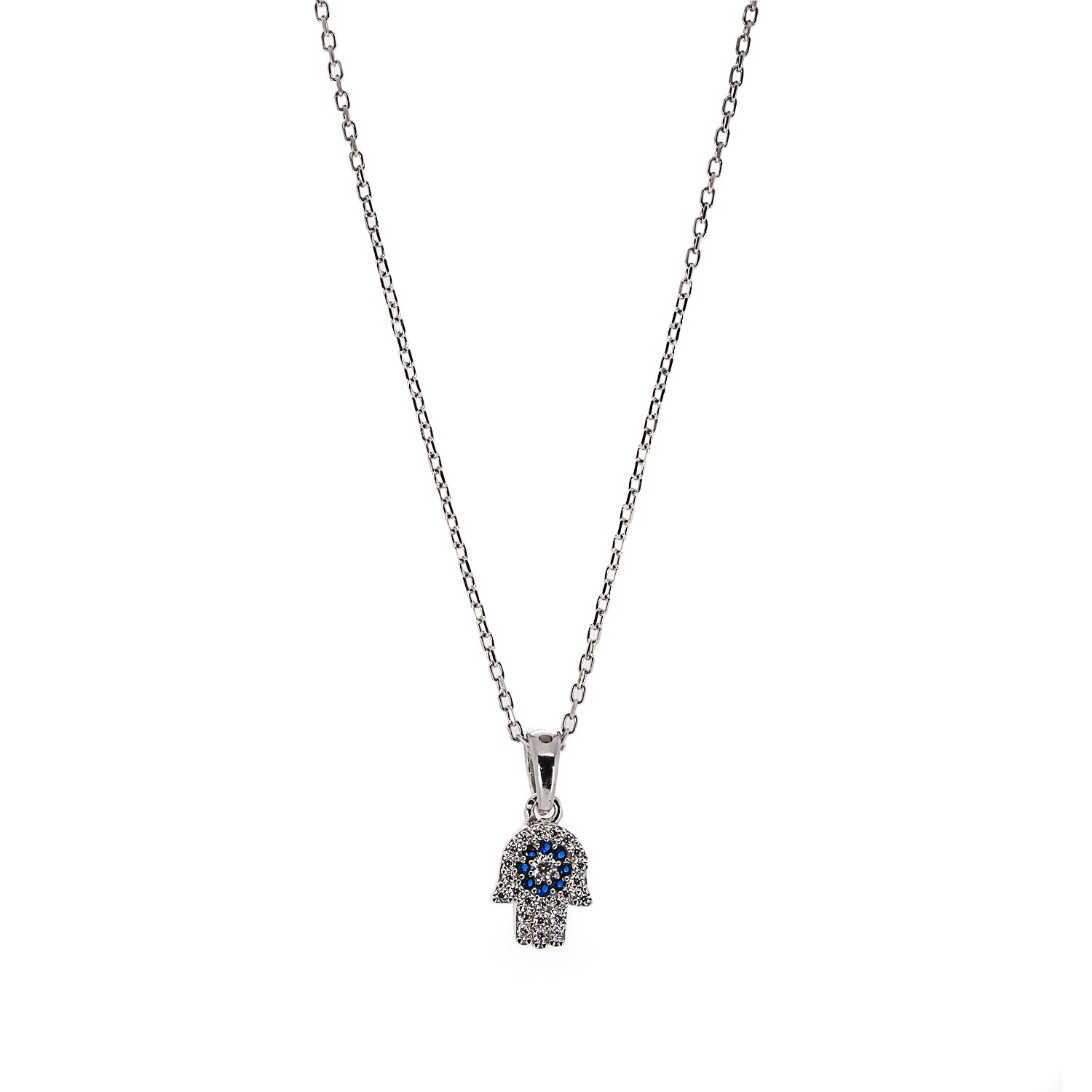 Minimalist Hamsa Hand Necklace in Silver - Perfect for Daily Wear or Gifting.