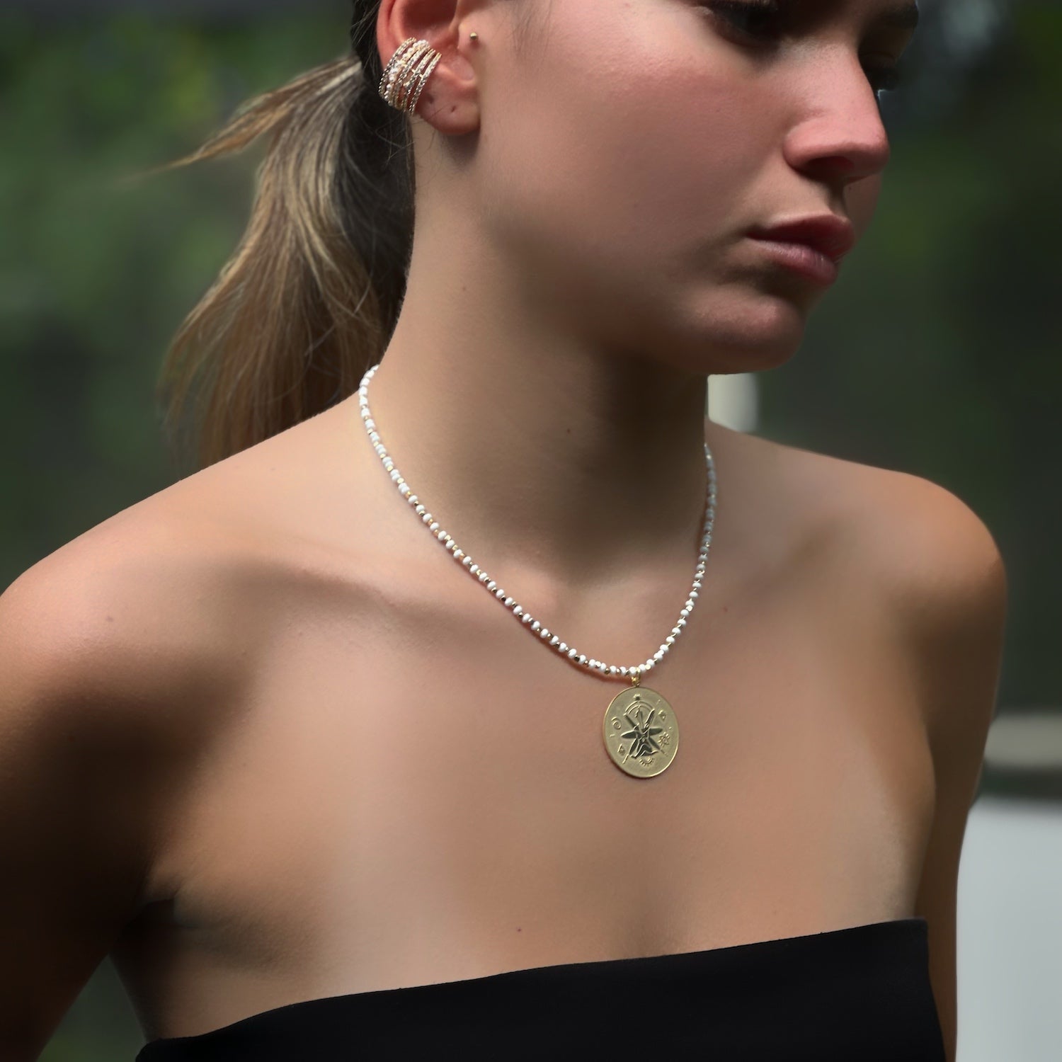 Model Adorns &quot;New Beginning Aura Necklace&quot; - Spirituality and Style.